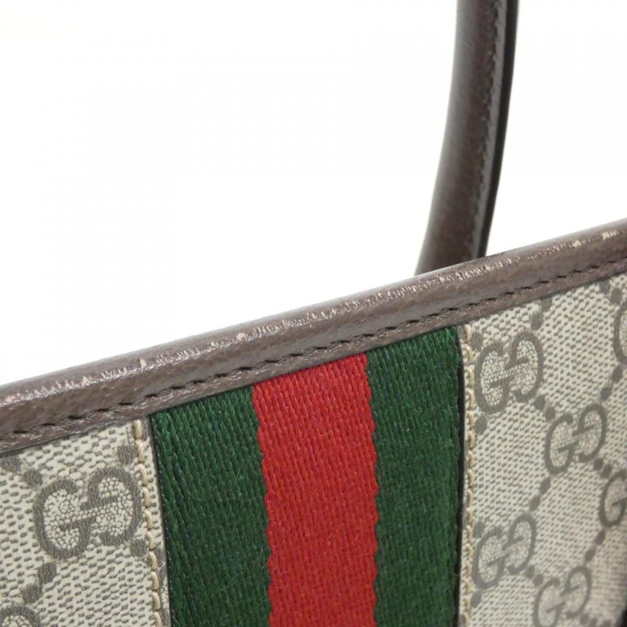 Gucci Ophidia Beige Brown Gg Supreme Handbag (Pre-Owned)
