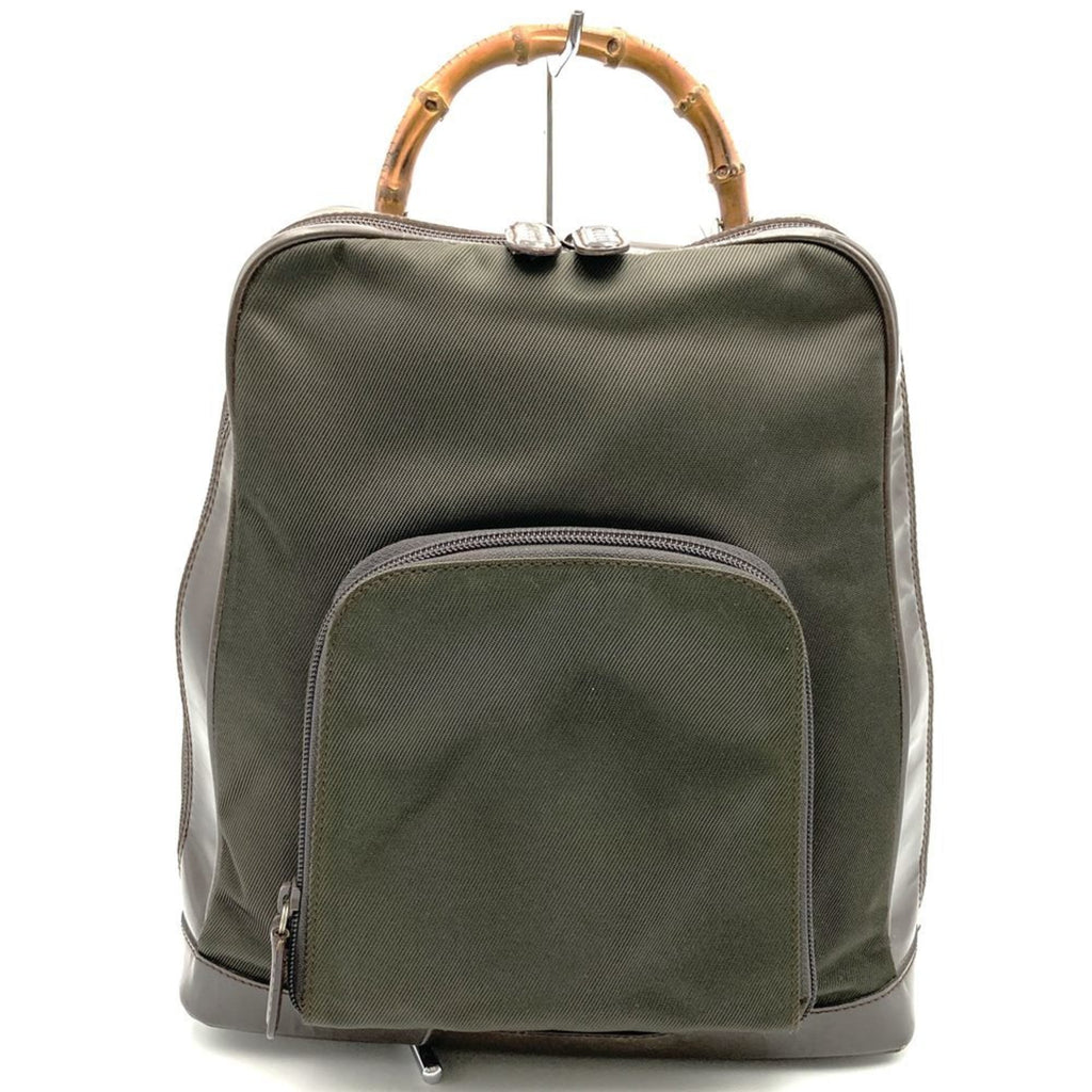 Gucci Brown Leather Nylon Sling Bag (Pre-Owned)