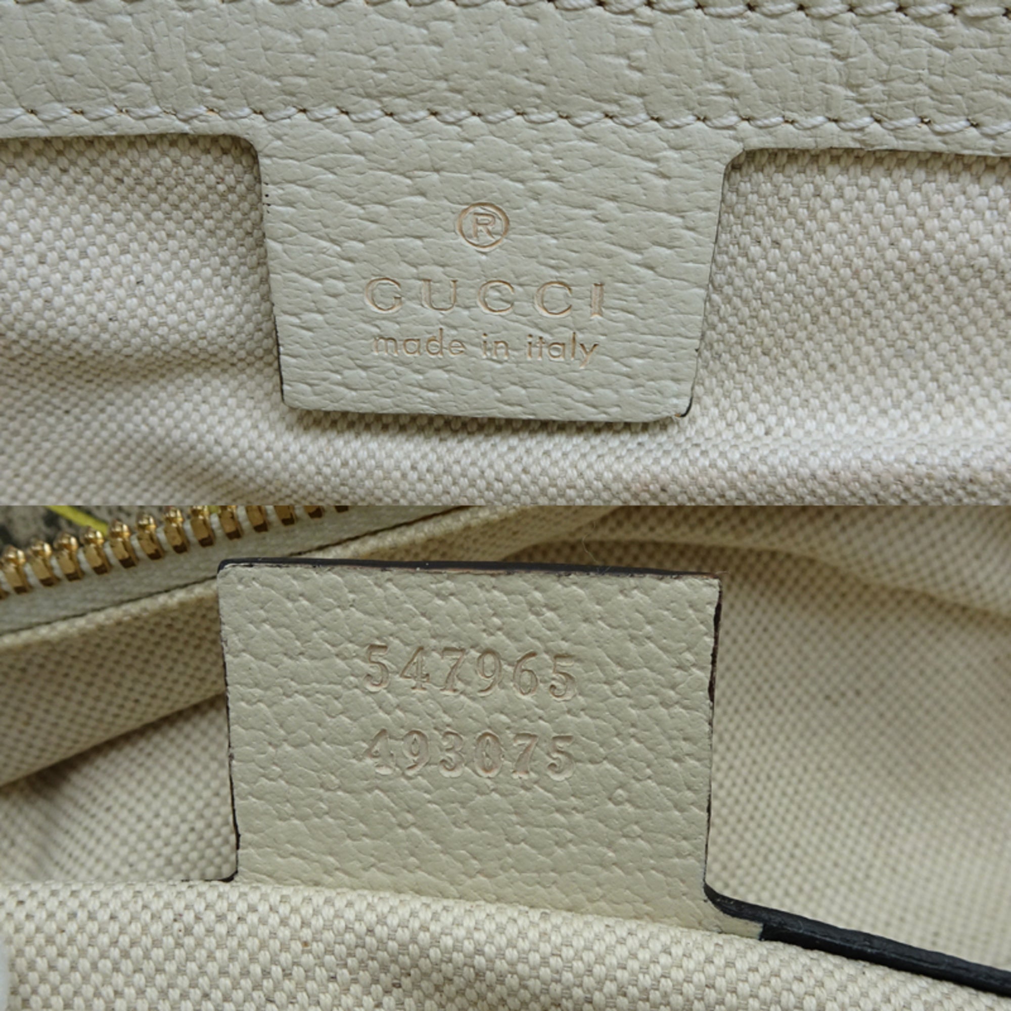 Gucci Beige White Gg Supreme Leather Backpack (Pre-Owned)