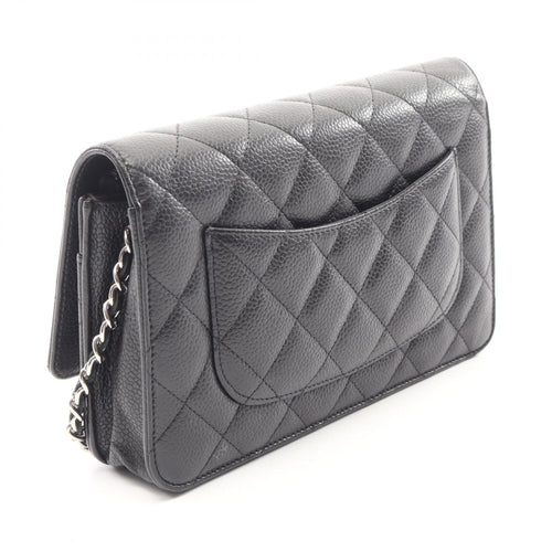 Chanel Black Grained Calfskin Handbag Shoulder Bag (Pre-Owned)