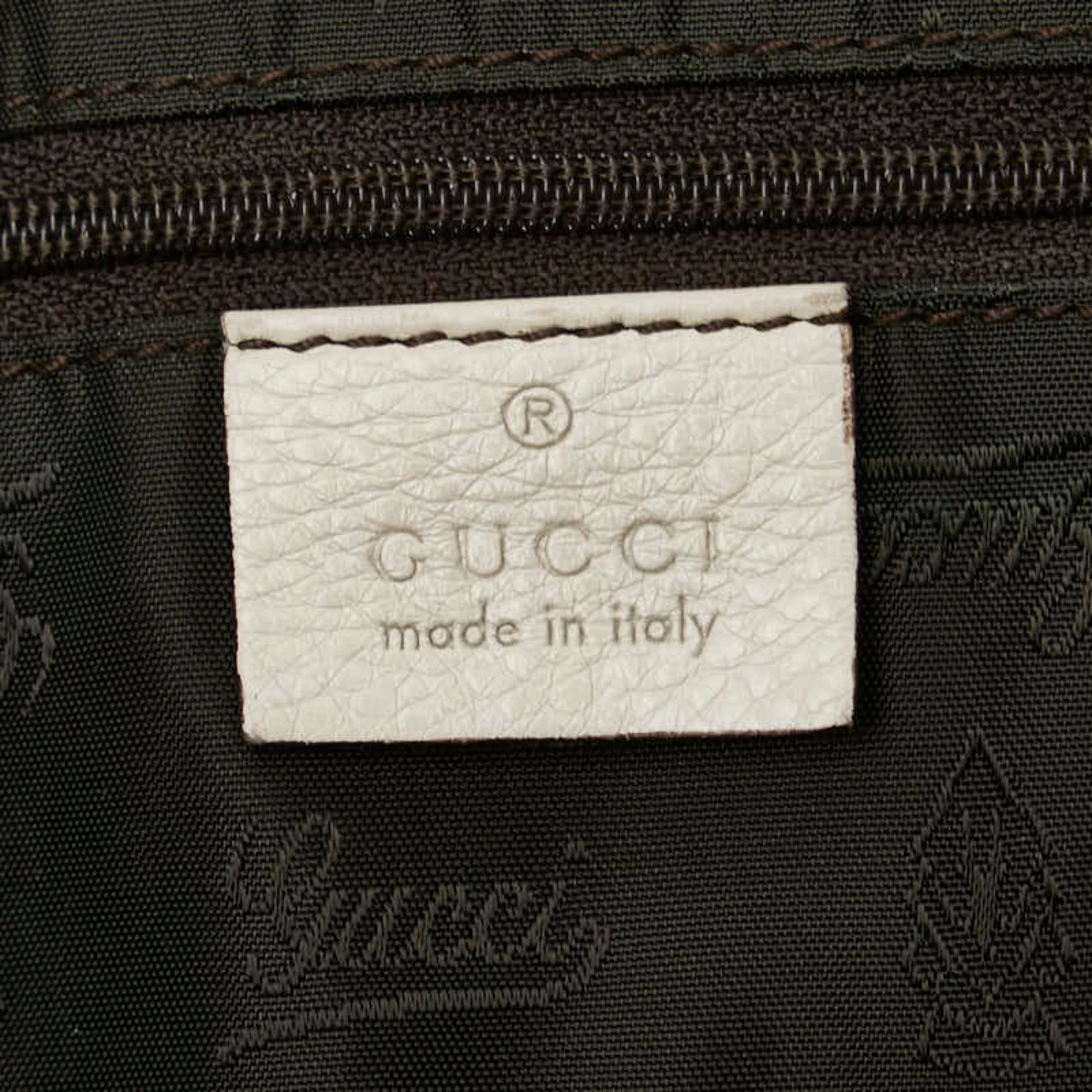 Gucci Gg Canvas Beige White Gg Canvas Leather Shoulder Bag Tote Bag (Pre-Owned)
