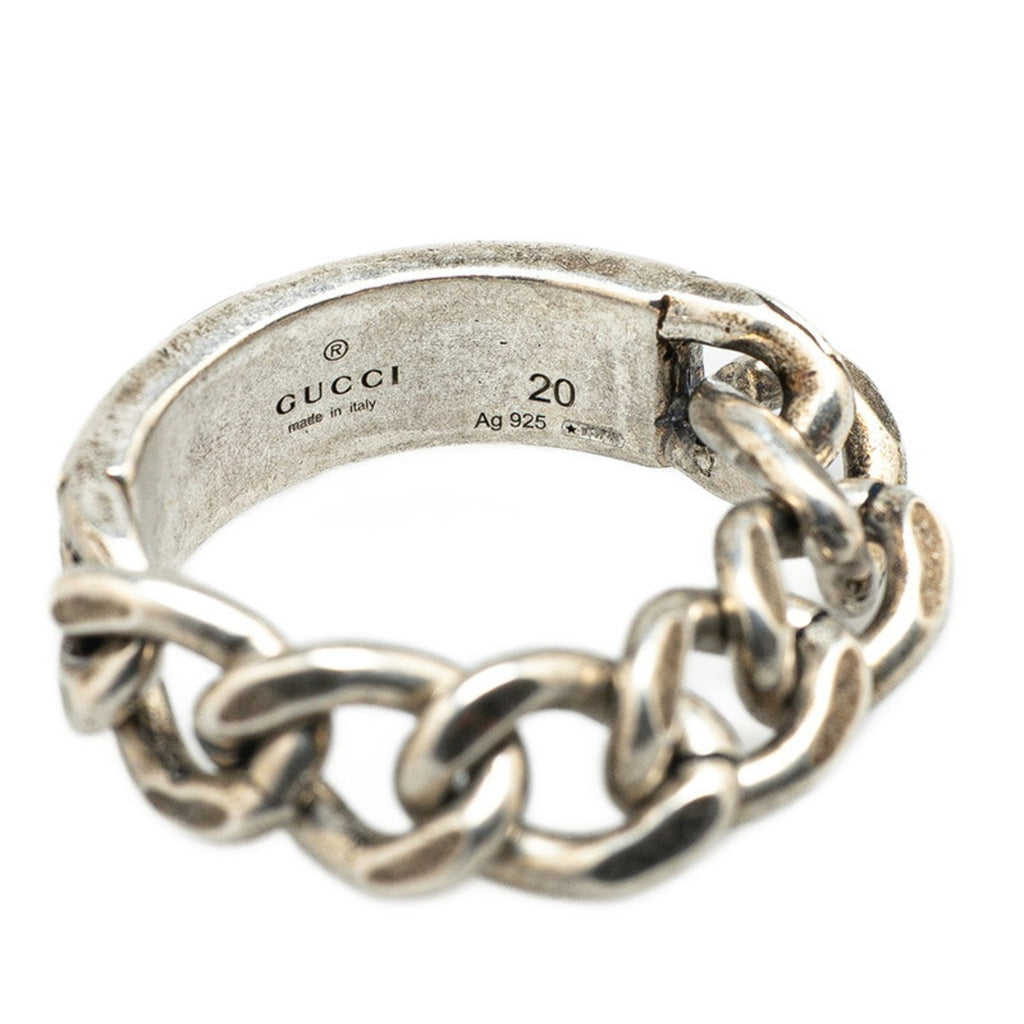 Gucci Silver Black Silver 925 Band Ring (Pre-Owned)
