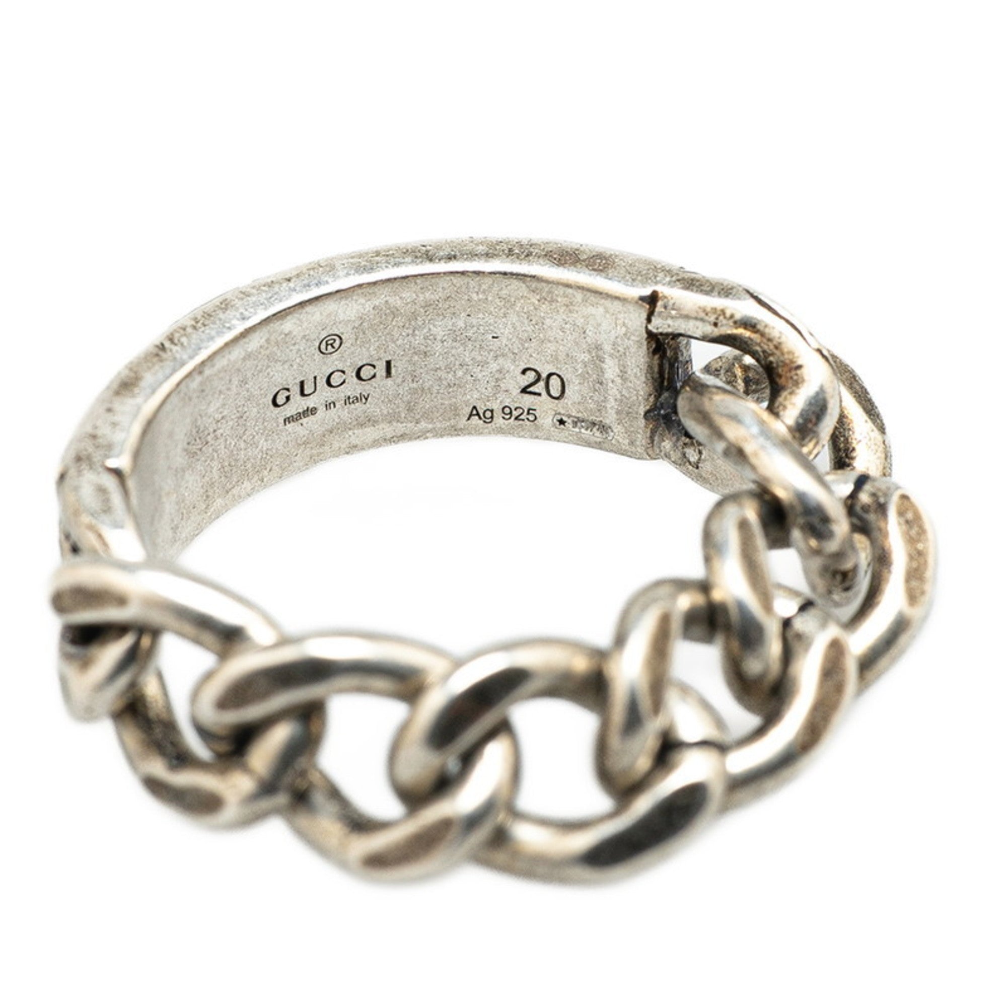 Gucci Silver Black Silver 925 Band Ring (Pre-Owned)
