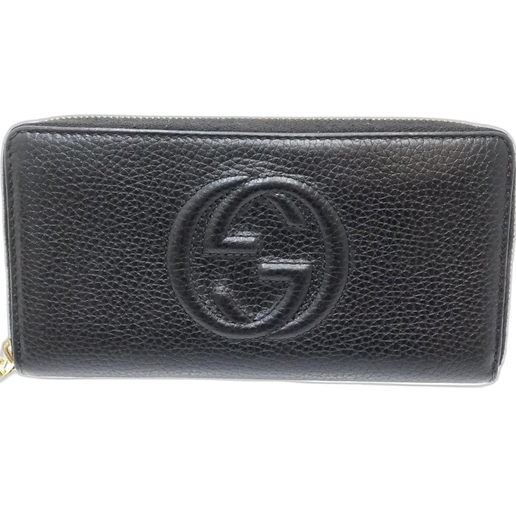 Gucci Black Leather Long Wallet (Bi-Fold) (Pre-Owned)