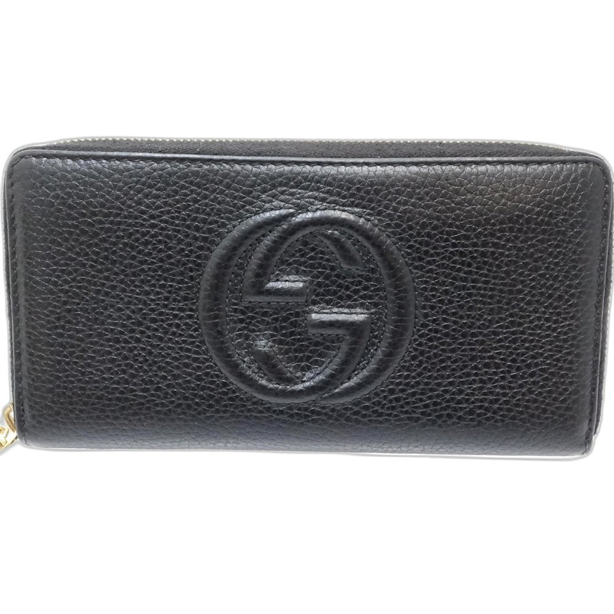Gucci Black Leather Long Wallet (Bi-Fold) (Pre-Owned)