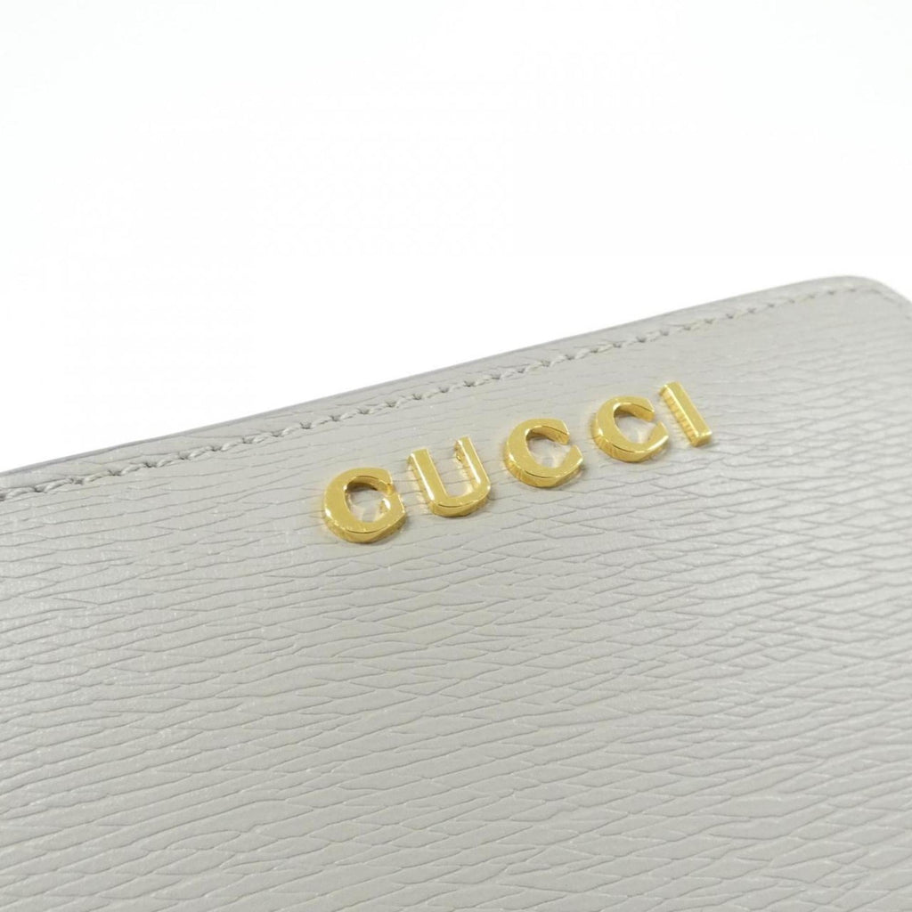 Gucci Gold Gray Light Gray Leather Wallet (Bi-Fold) (Pre-Owned)