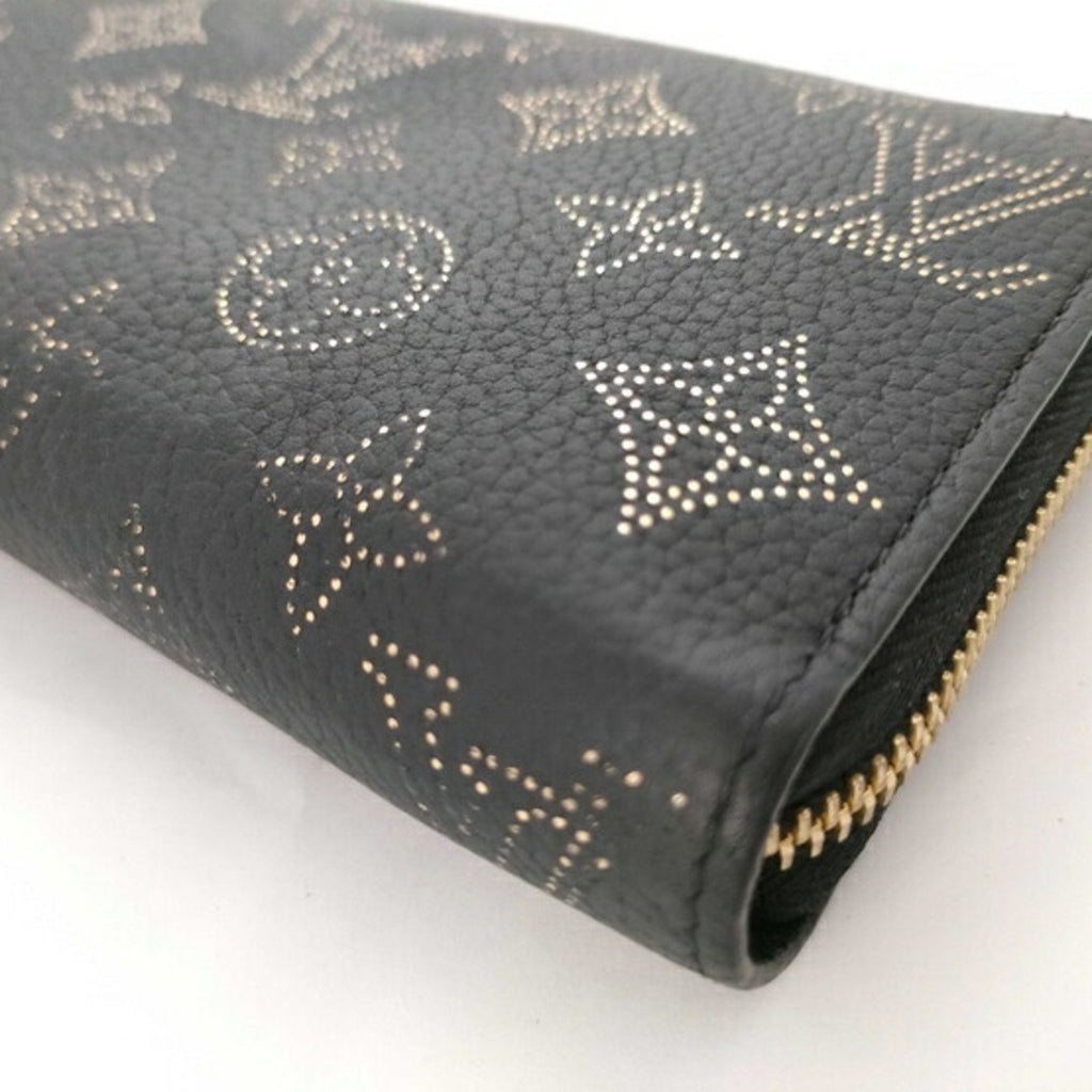 Louis Vuitton Black Leather Long Wallet (Bi-Fold) (Pre-Owned)