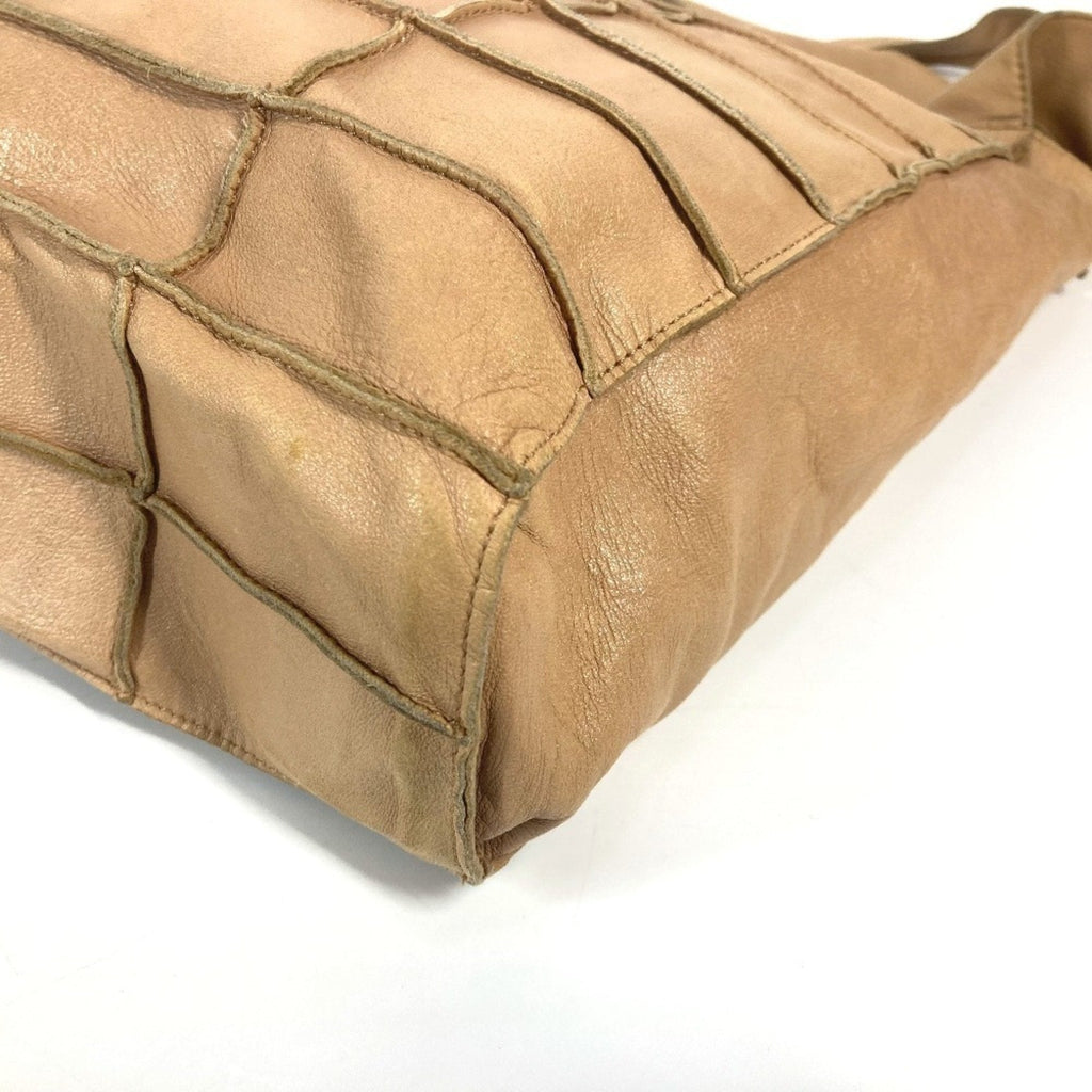 Chanel Beige Leather Shoulder Bag Tote Bag (Pre-Owned)