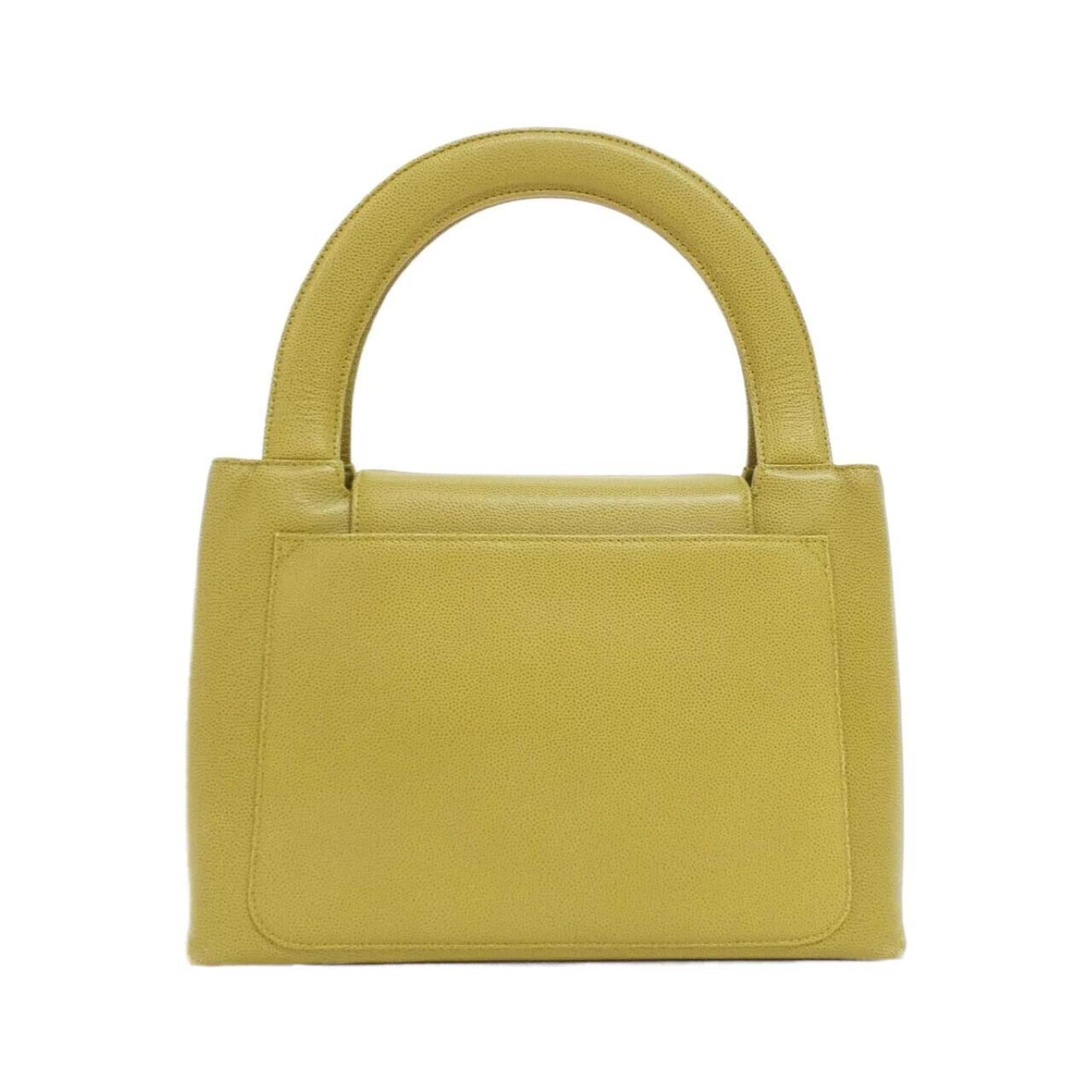 Chanel Green Grained Calfskin Handbag (Pre-Owned)