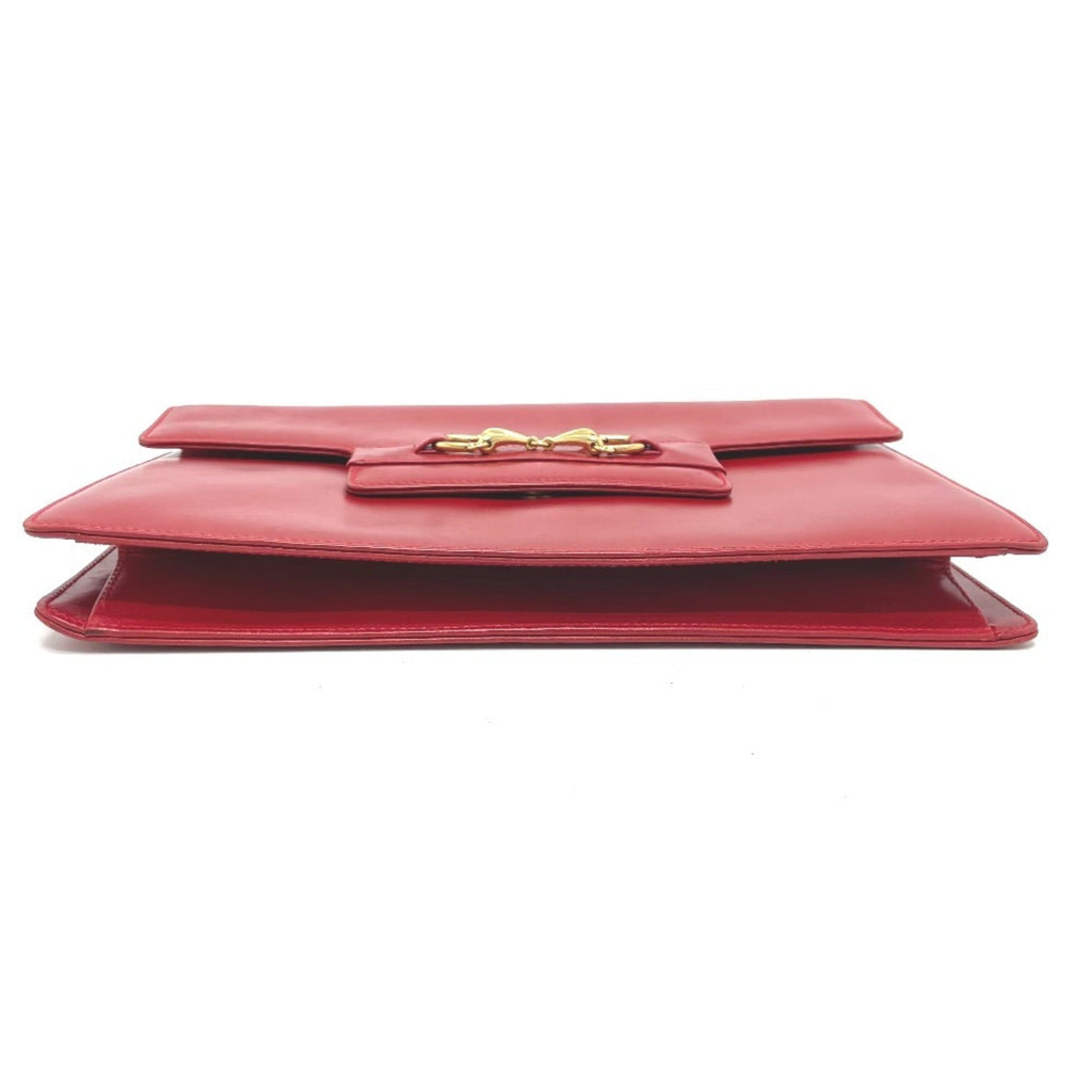 Gucci Red Color Leather Clutch Bag Shoulder Bag (Pre-Owned)