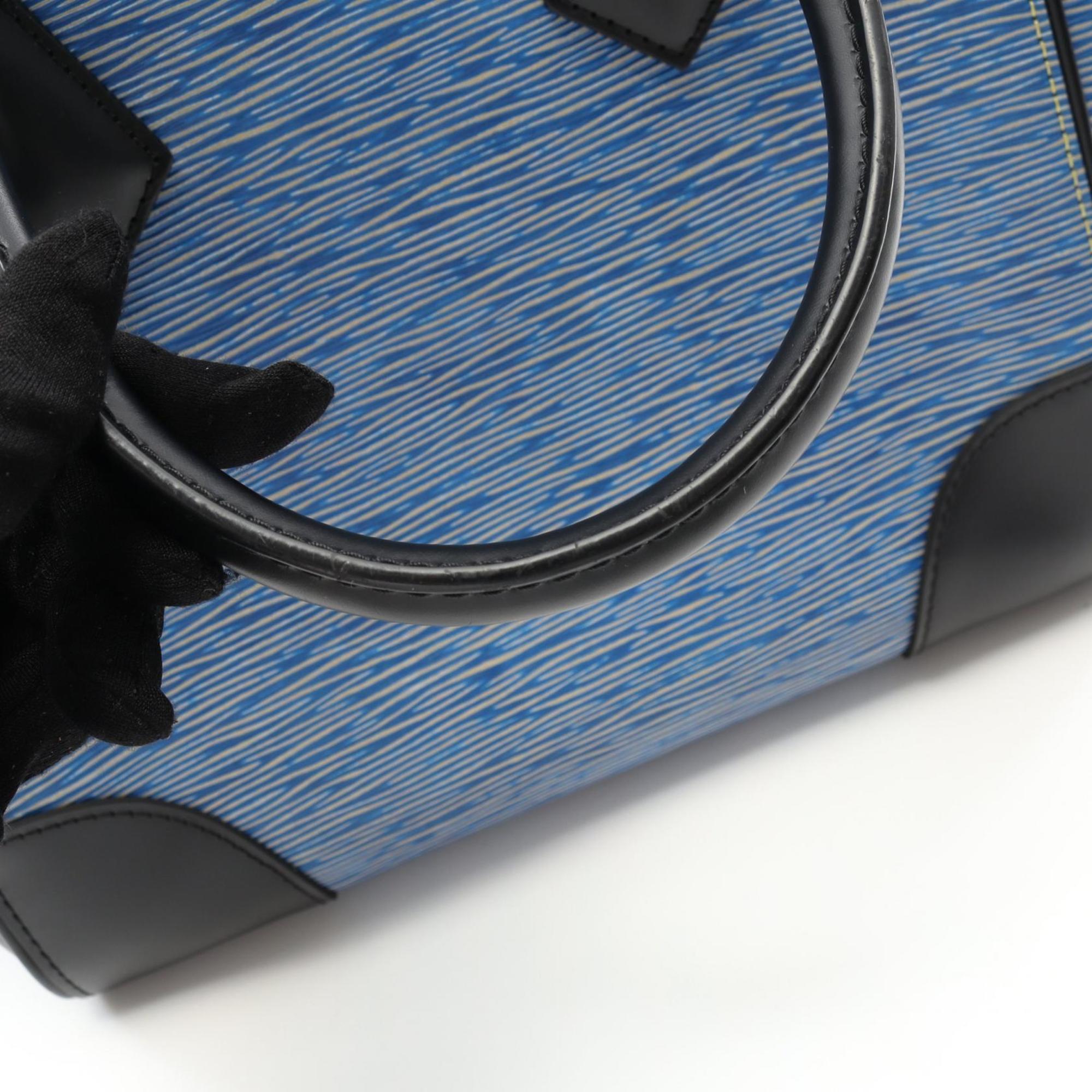 Louis Vuitton Black Blue Leather Tote Bag (Pre-Owned)