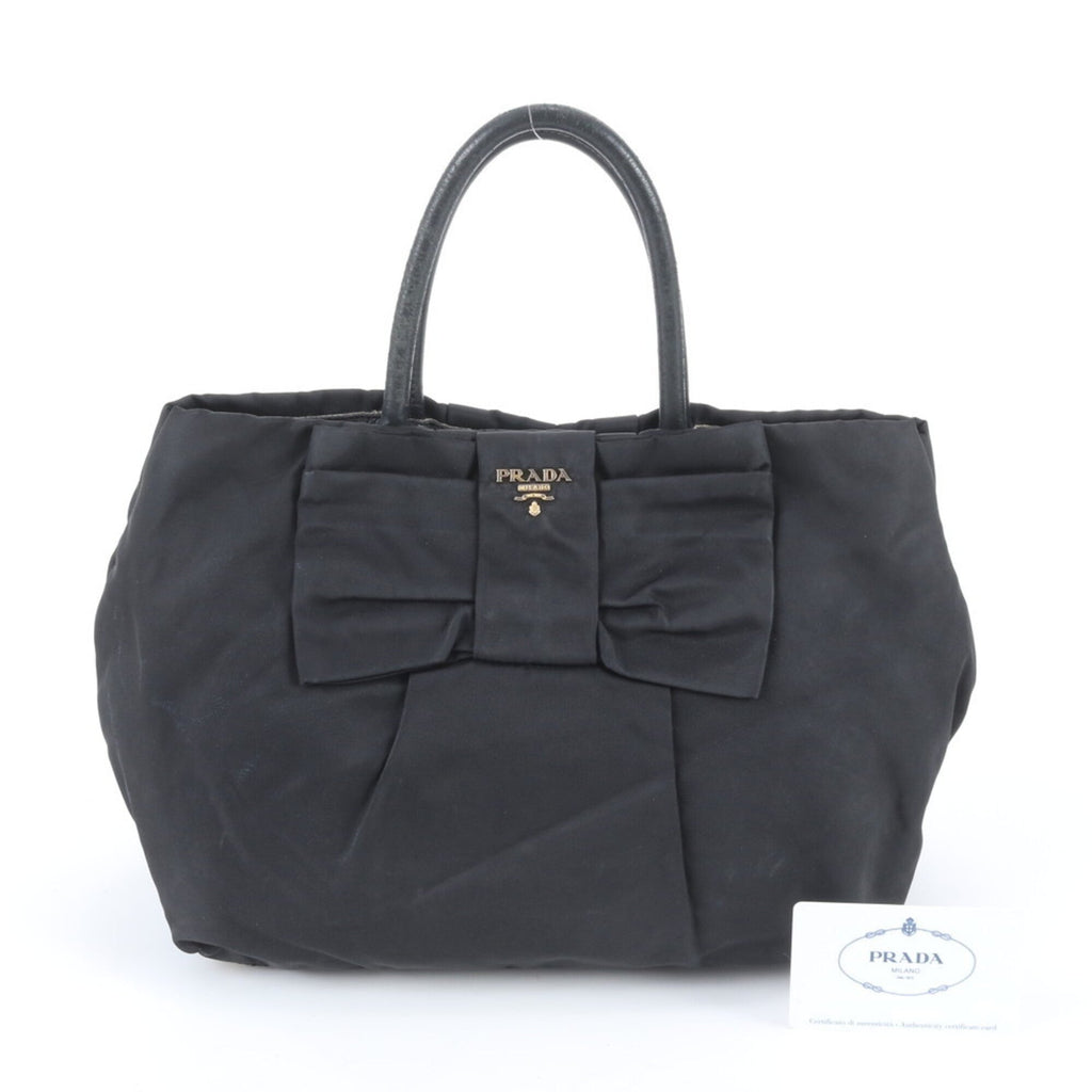 Prada Black Nylon Leather Handbag (Pre-Owned)