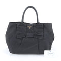 Prada Black Nylon Leather Handbag (Pre-Owned)