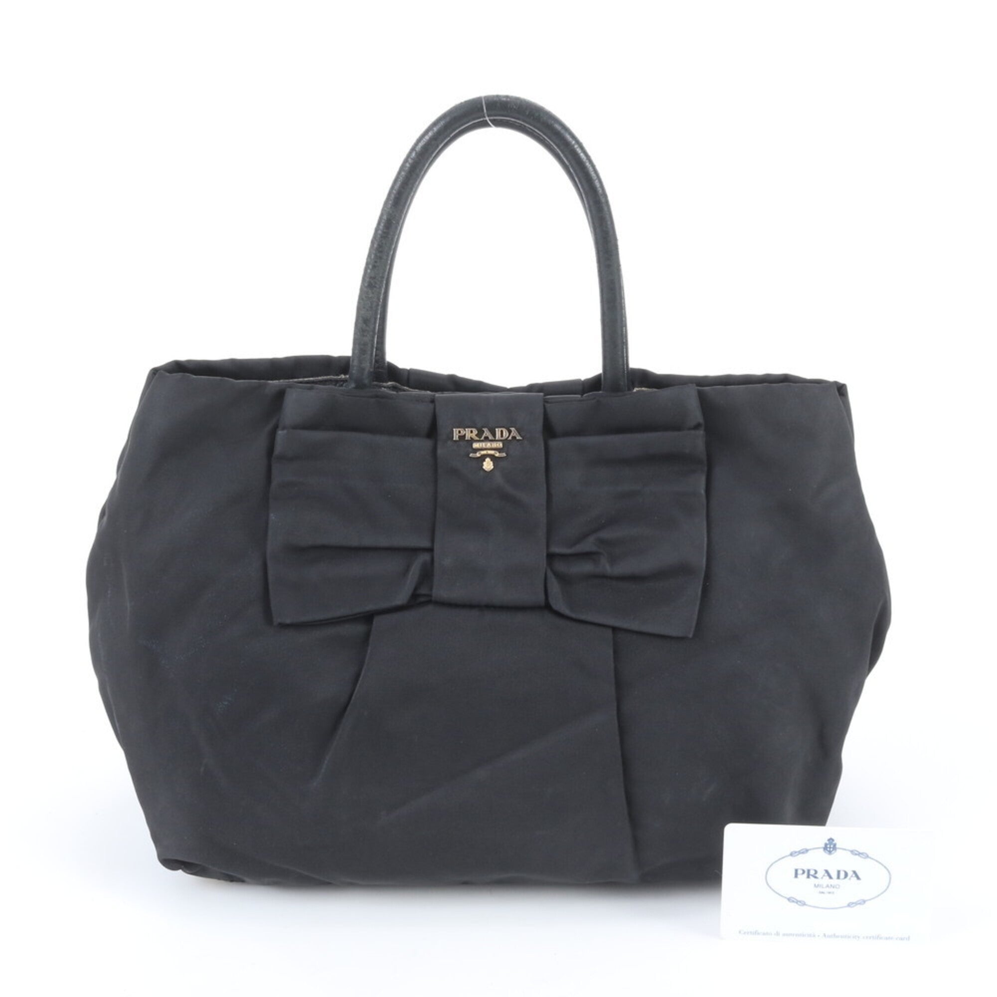 Prada Black Nylon Leather Handbag (Pre-Owned)