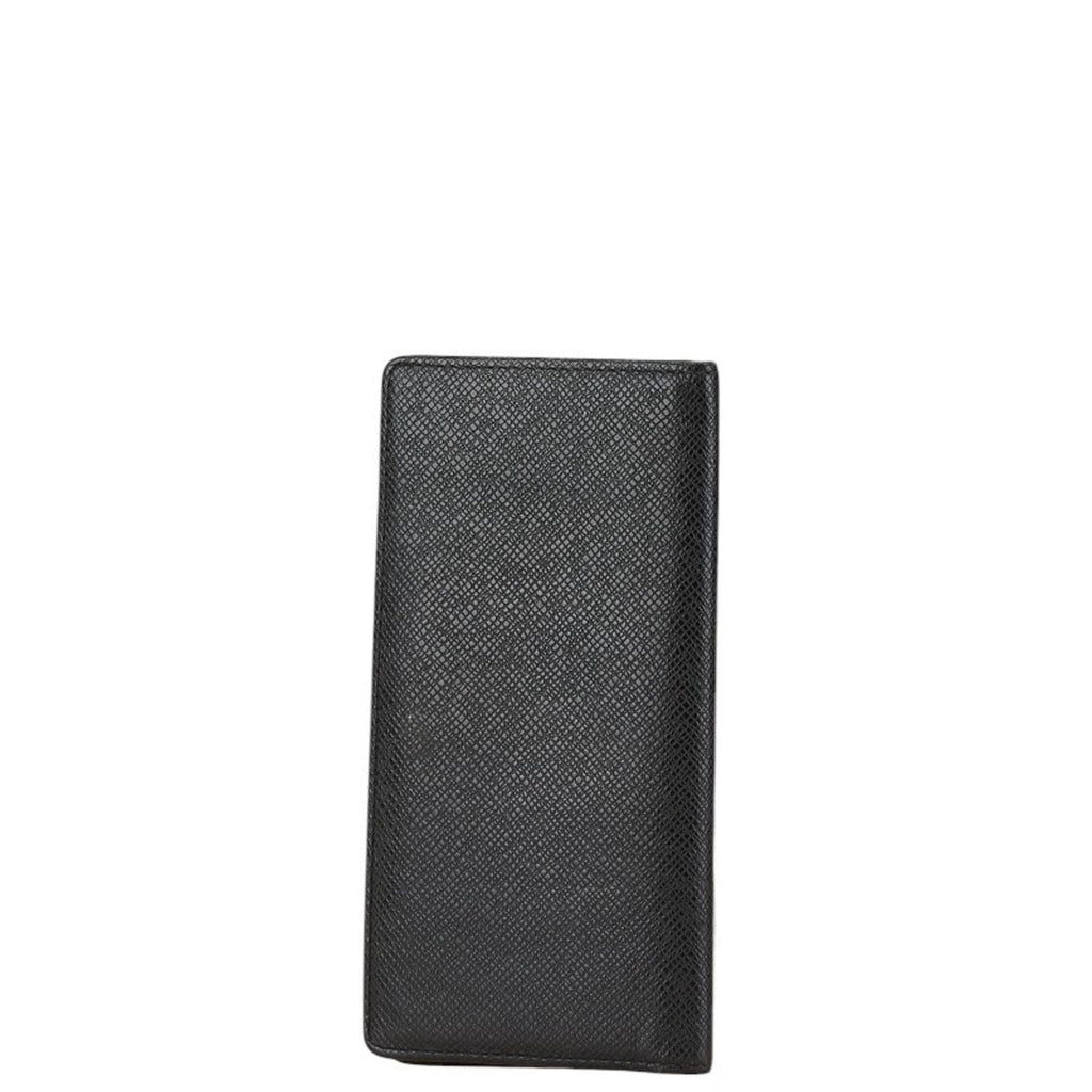 Louis Vuitton Taiga Black Leather Wallet (Bi-Fold) (Pre-Owned)