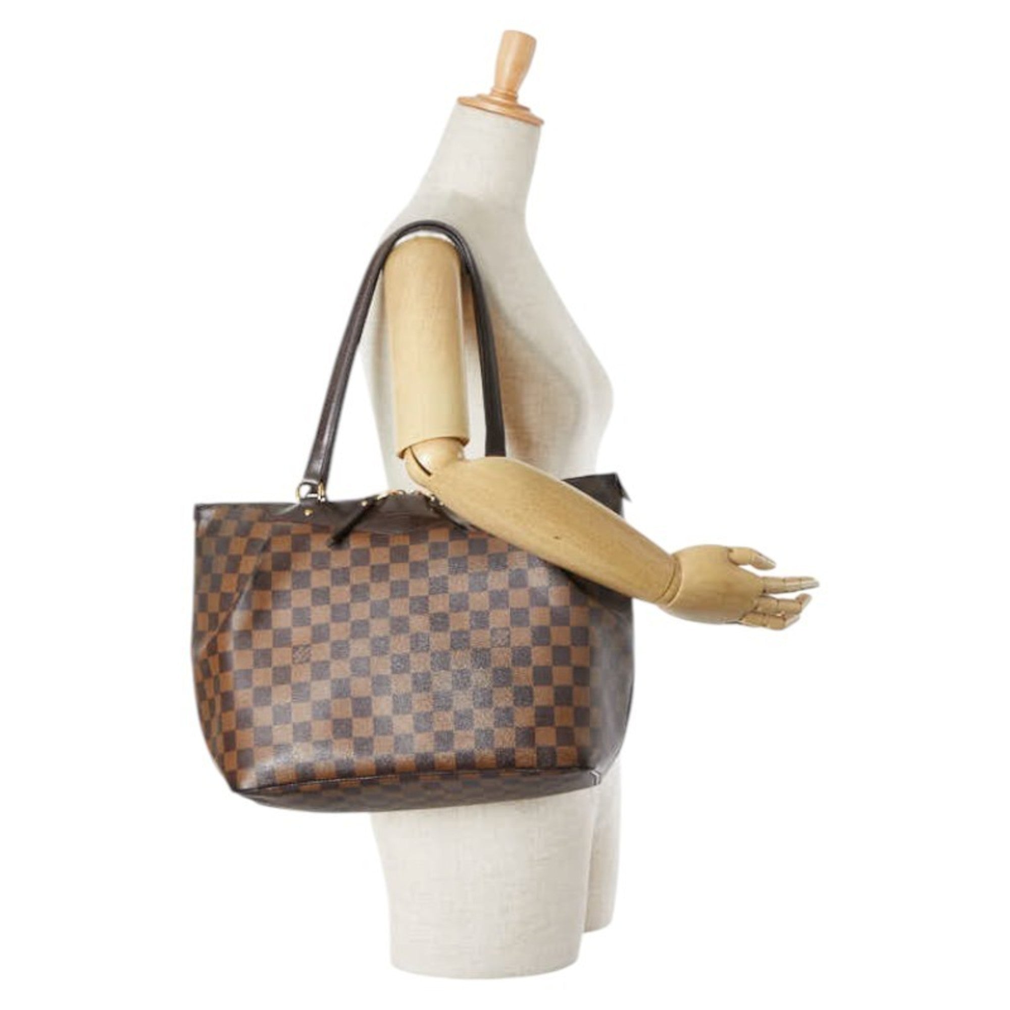 Louis Vuitton Brown Damier Canvas Pvc Leather Shoulder Bag Tote Bag (Pre-Owned)