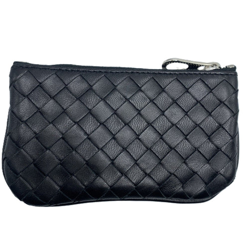 Bottega Veneta Black Intrecciato Coin Purse/Coin Case (Pre-Owned)