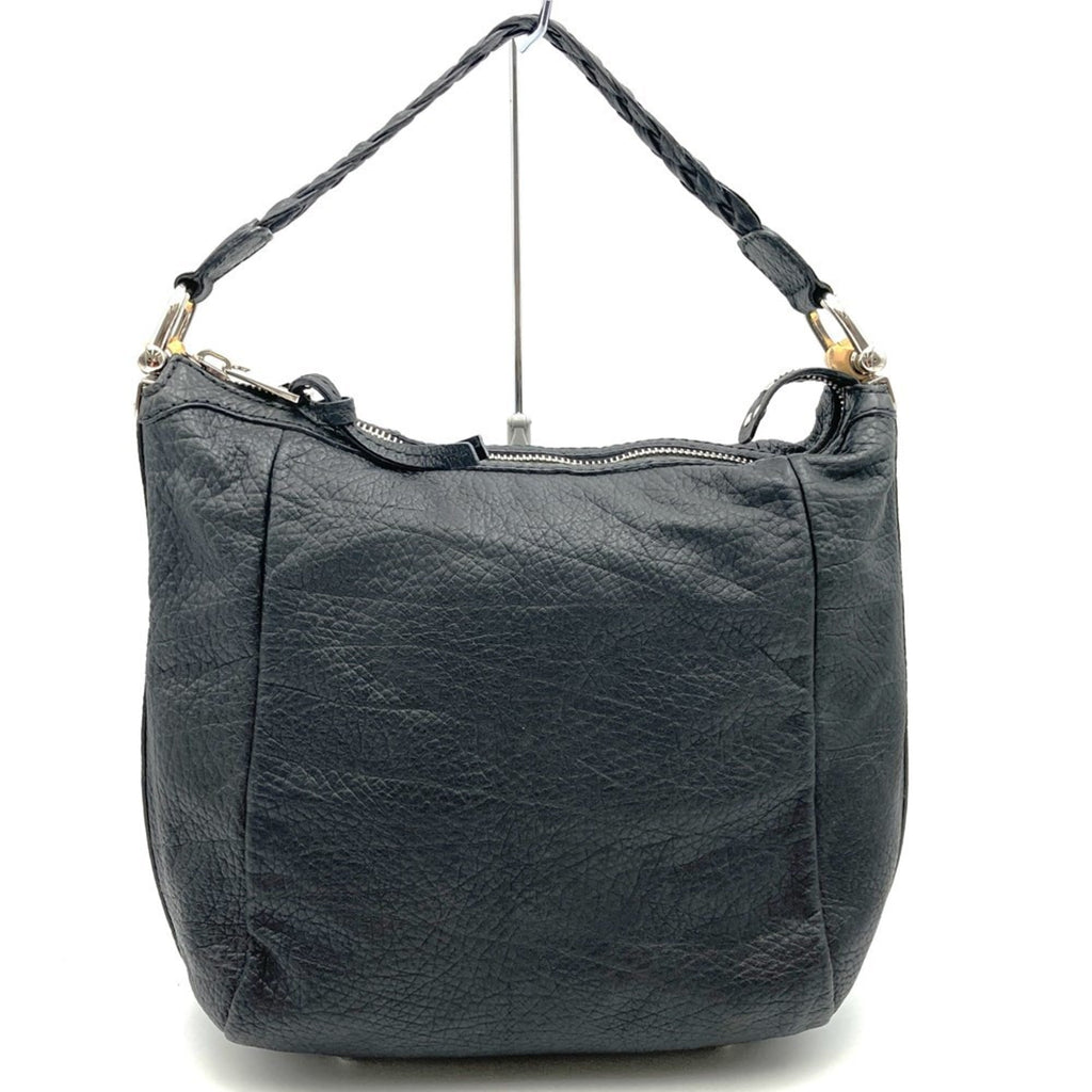 Gucci Black Bamboo Leather Handbag Shoulder Bag (Pre-Owned)