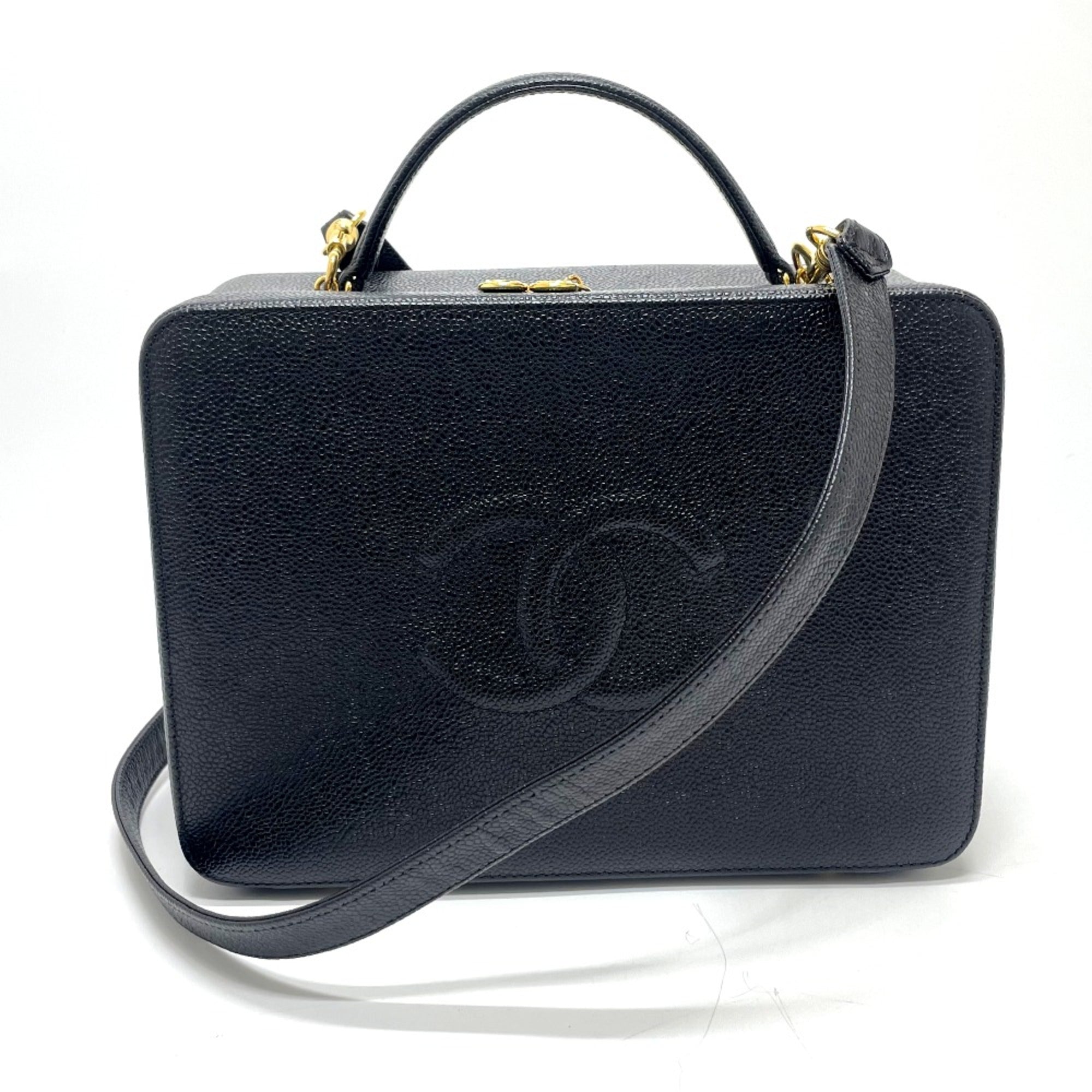 Chanel Black Leather Handbag (Pre-Owned)