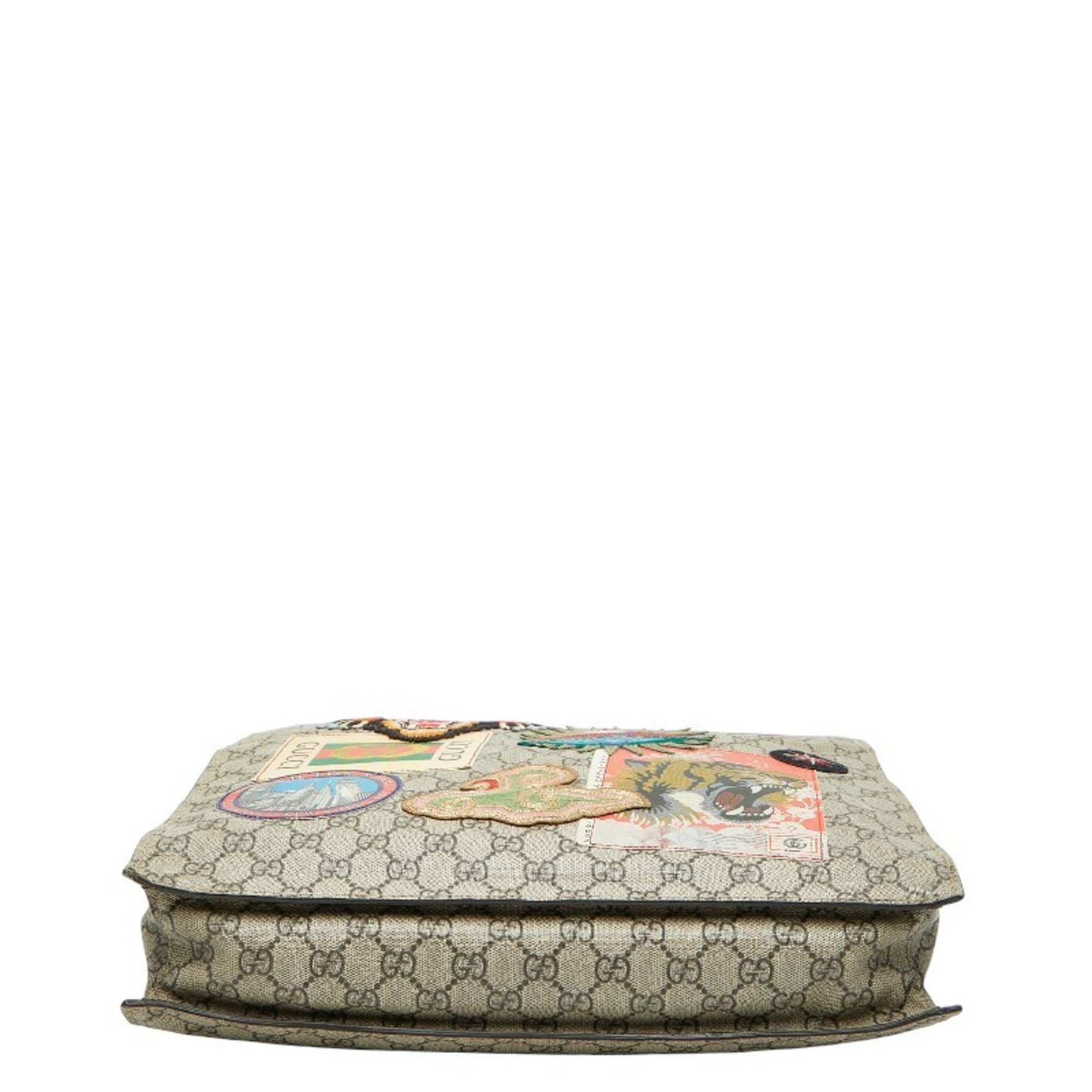 Gucci Beige Multi-Color Pvc Leather Shoulder Bag Tote Bag (Pre-Owned)
