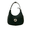 Gucci Black Leather Canvas Handbag Shoulder Bag (Pre-Owned)