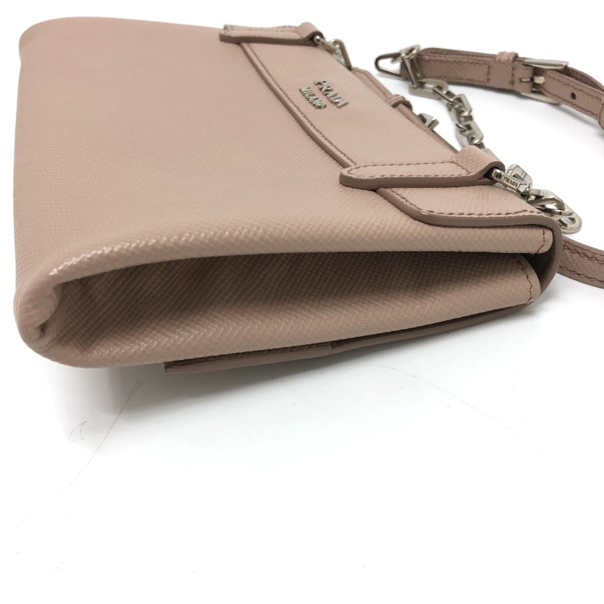 Prada Beige Leather Shoulder Bag (Pre-Owned)