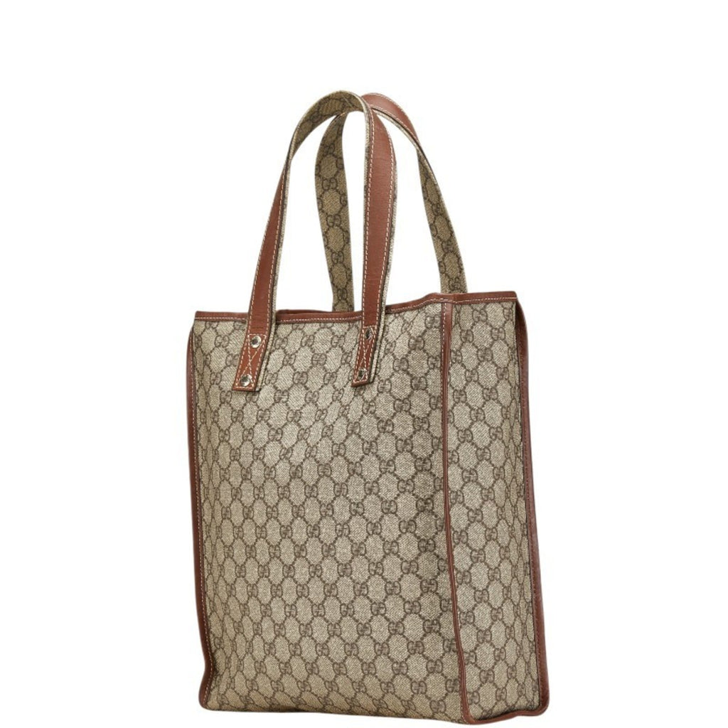 Gucci Sherry Line Beige Brown Pvc Leather Tote Bag (Pre-Owned)