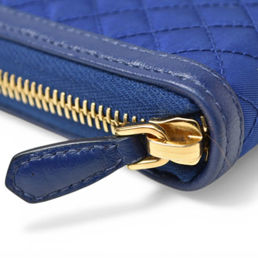Prada Blue Bluette Tessuto Long Wallet (Bi-Fold) (Pre-Owned)