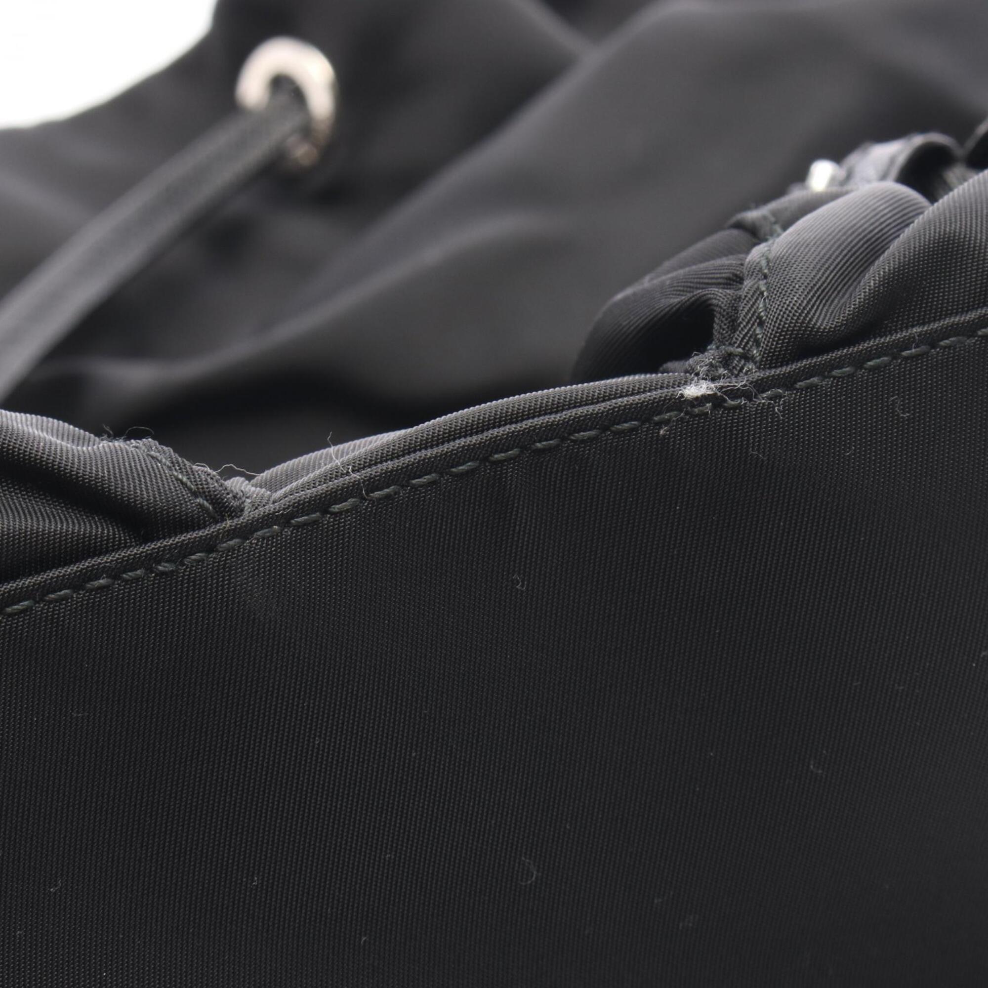 Prada Black Pink White Nylon Leather Backpack Handbag (Pre-Owned)