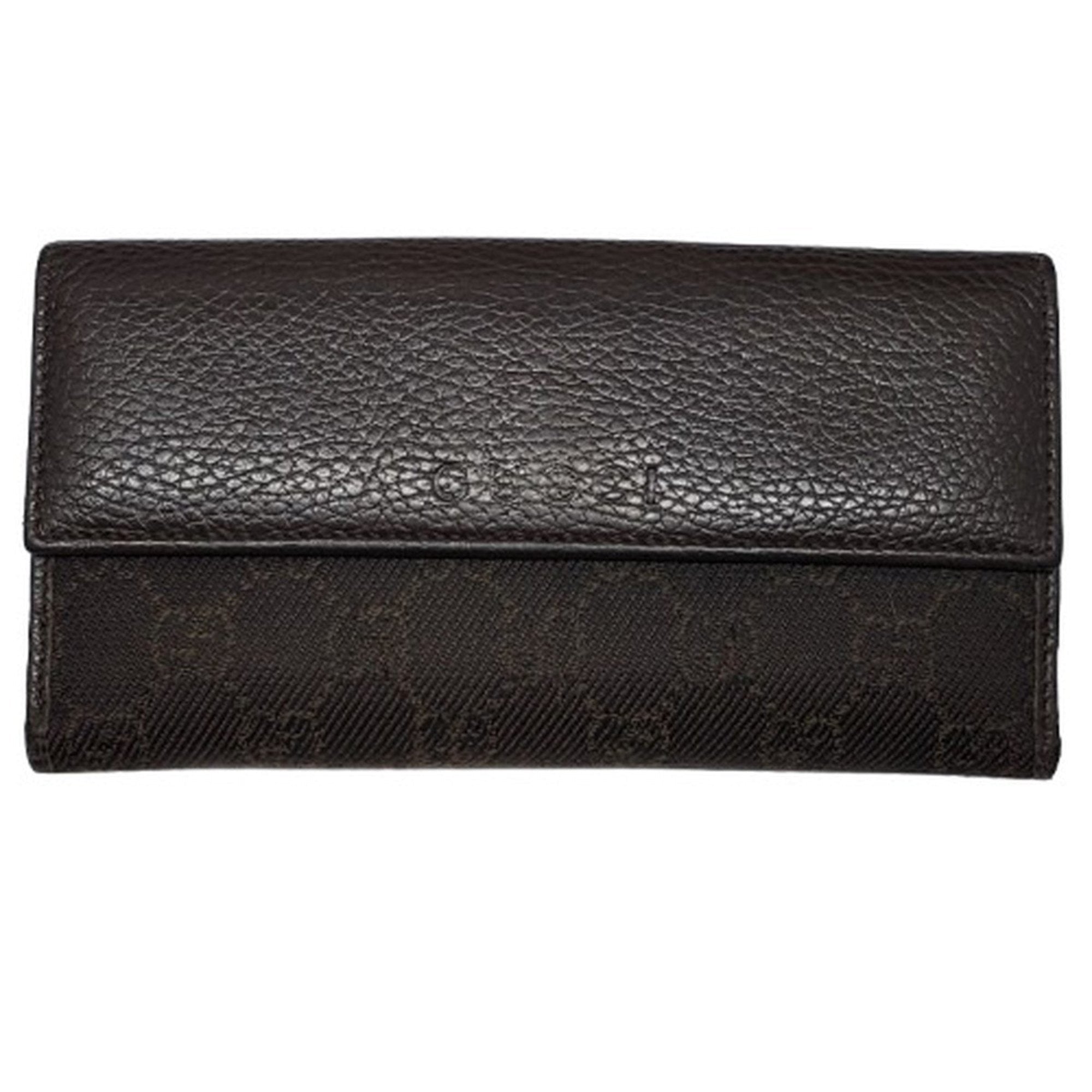 Gucci Brown Gg Canvas Long Wallet (Bi-Fold) (Pre-Owned)