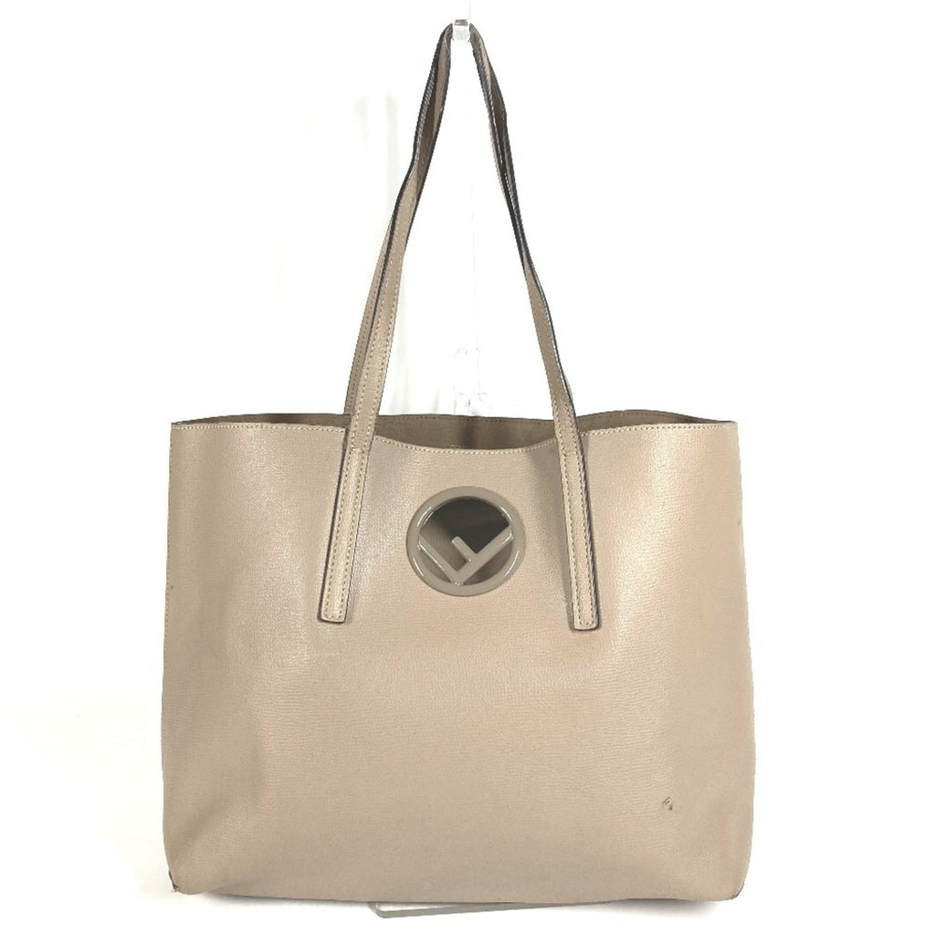 Fendi Beige Leather Handbag Shoulder Bag Tote Bag (Pre-Owned)