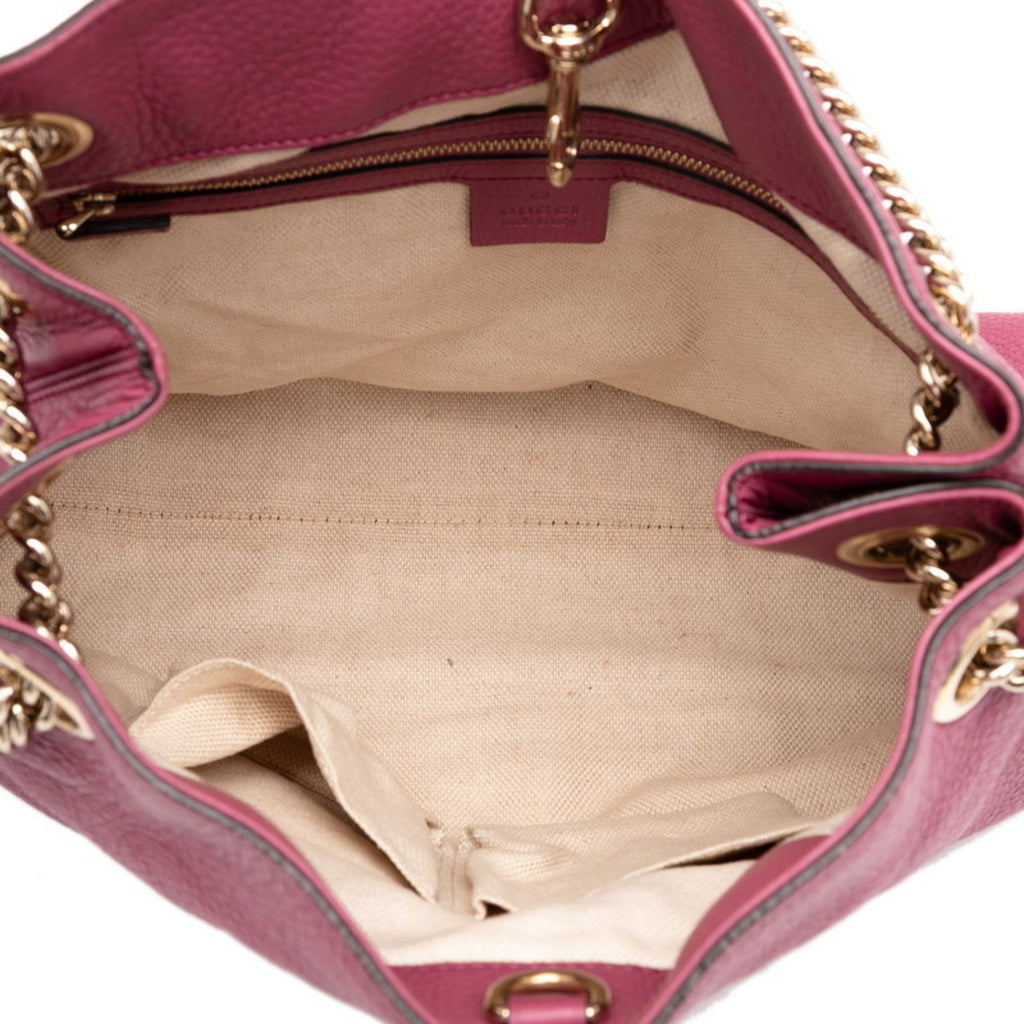 Gucci Purple Leather Shoulder Bag Tote Bag (Pre-Owned)