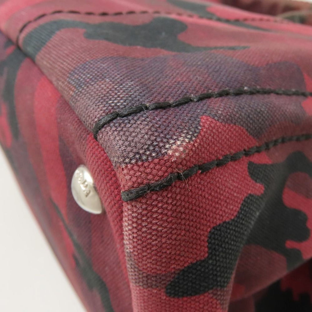 Prada Canapa Red Color Canvas Tote Bag (Pre-Owned)