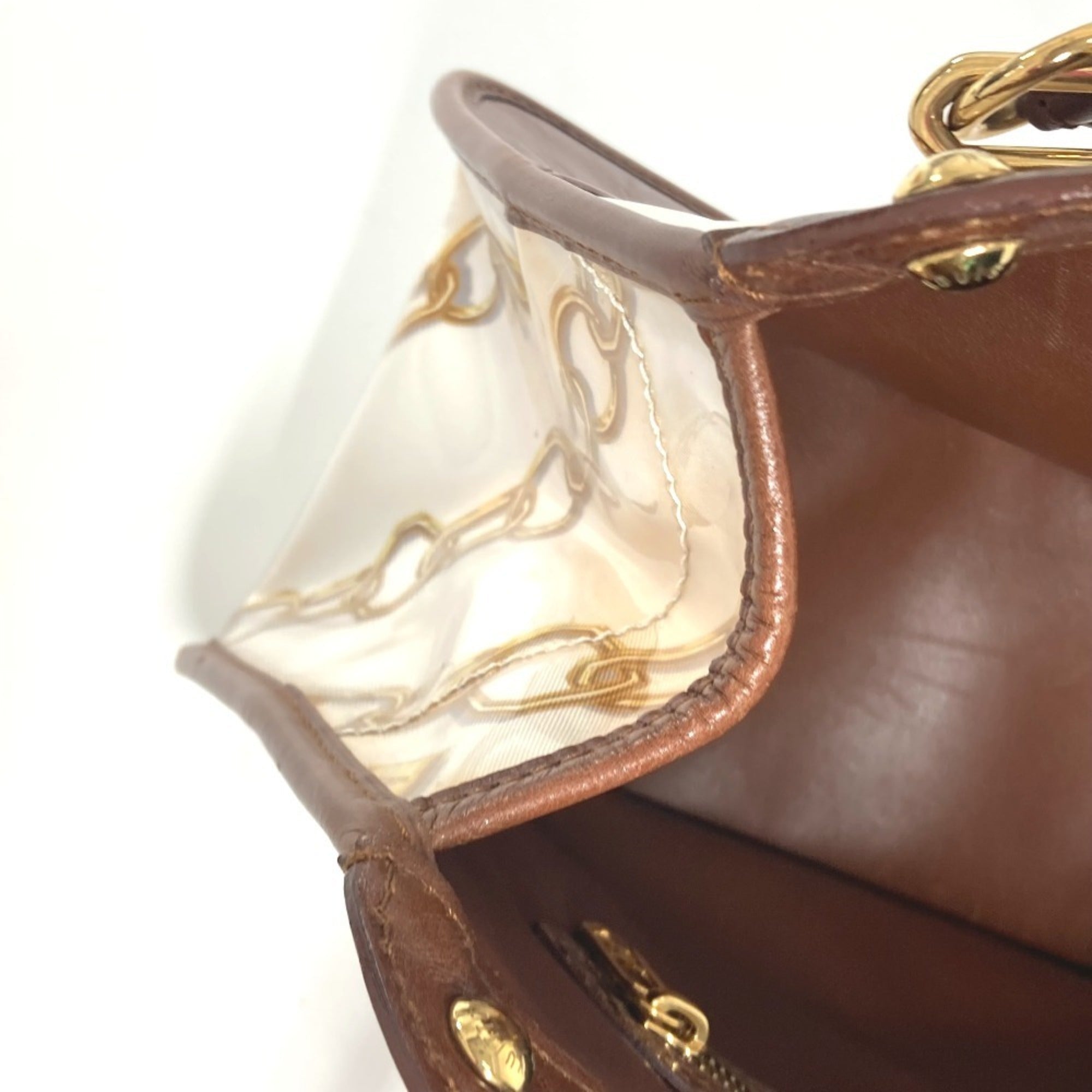 Louis Vuitton Brown White Vinyl Leather Handbag Shoulder Bag Tote Bag (Pre-Owned)