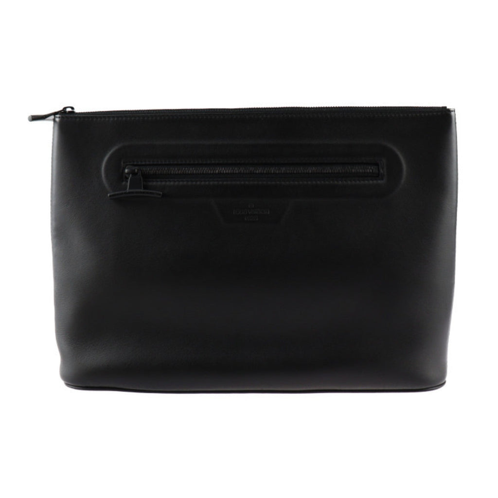 Louis Vuitton Black Leather Clutch Bag (Pre-Owned)