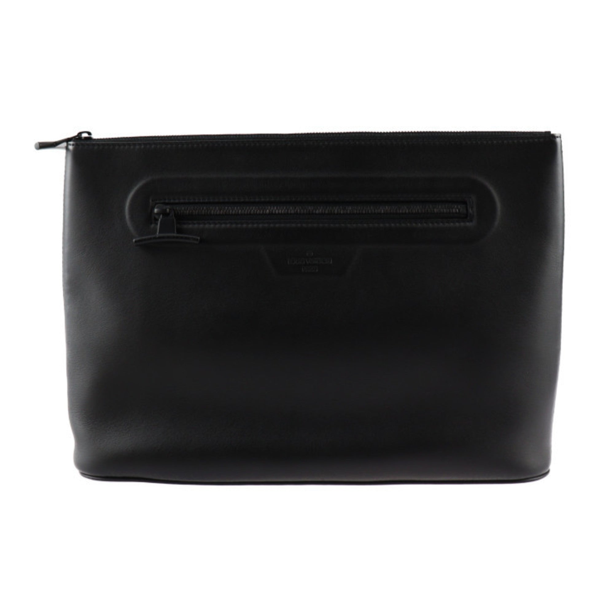 Louis Vuitton Black Leather Clutch Bag (Pre-Owned)