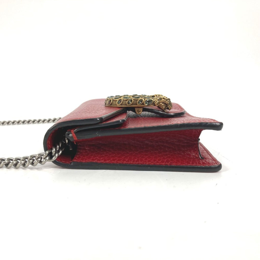 Gucci Red Color Leather Clutch Bag Pouch Shoulder Bag (Pre-Owned)