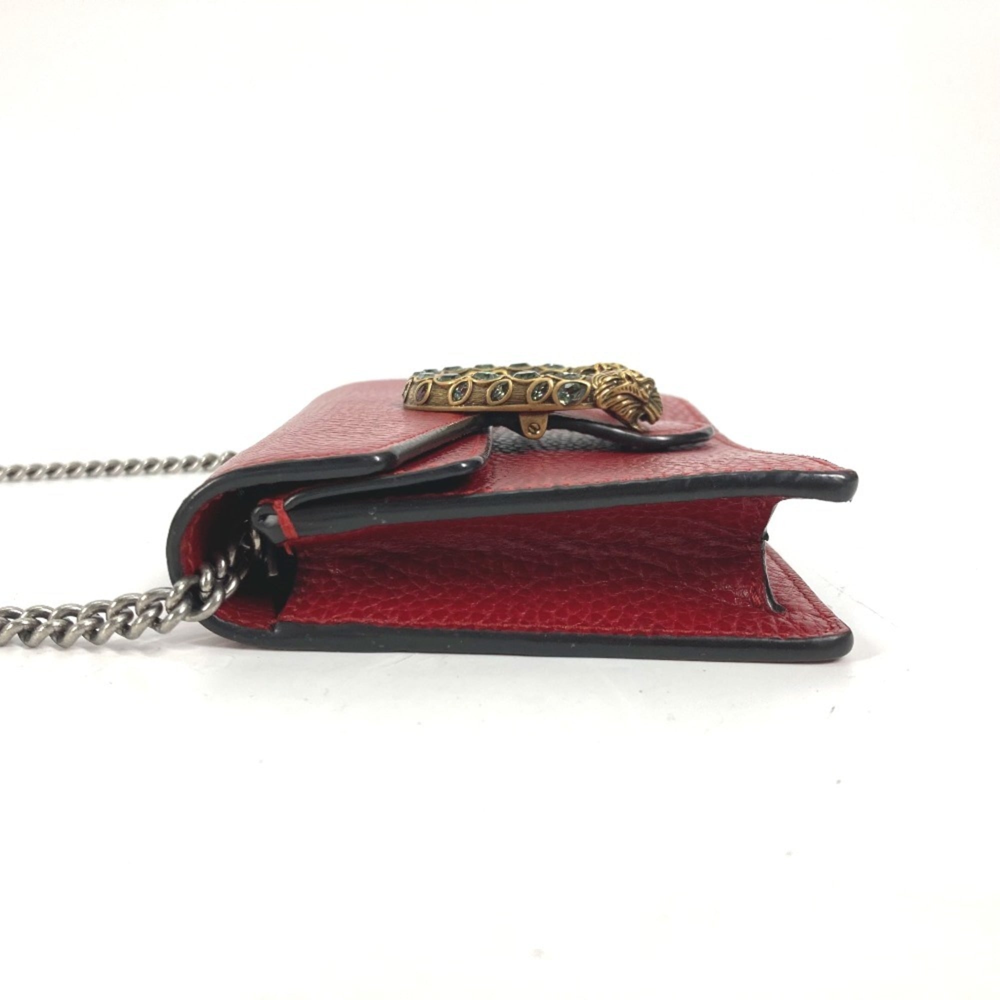 Gucci Red Color Leather Clutch Bag Pouch Shoulder Bag (Pre-Owned)