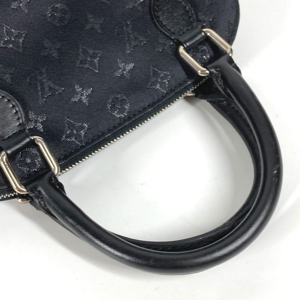 Louis Vuitton Black Noir Satin Leather Handbag (Pre-Owned)