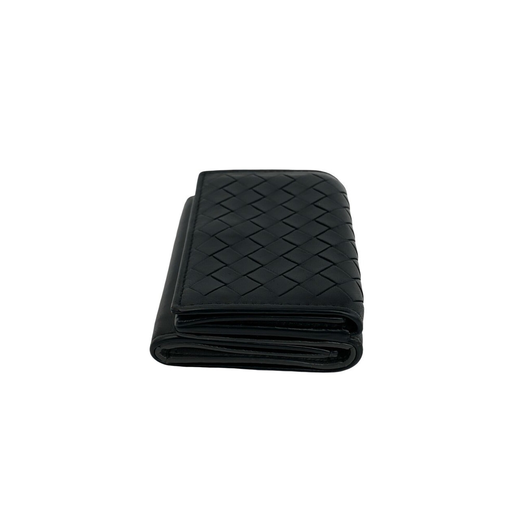 Bottega Veneta Black Leather Wallet (Tri-Fold) (Pre-Owned)
