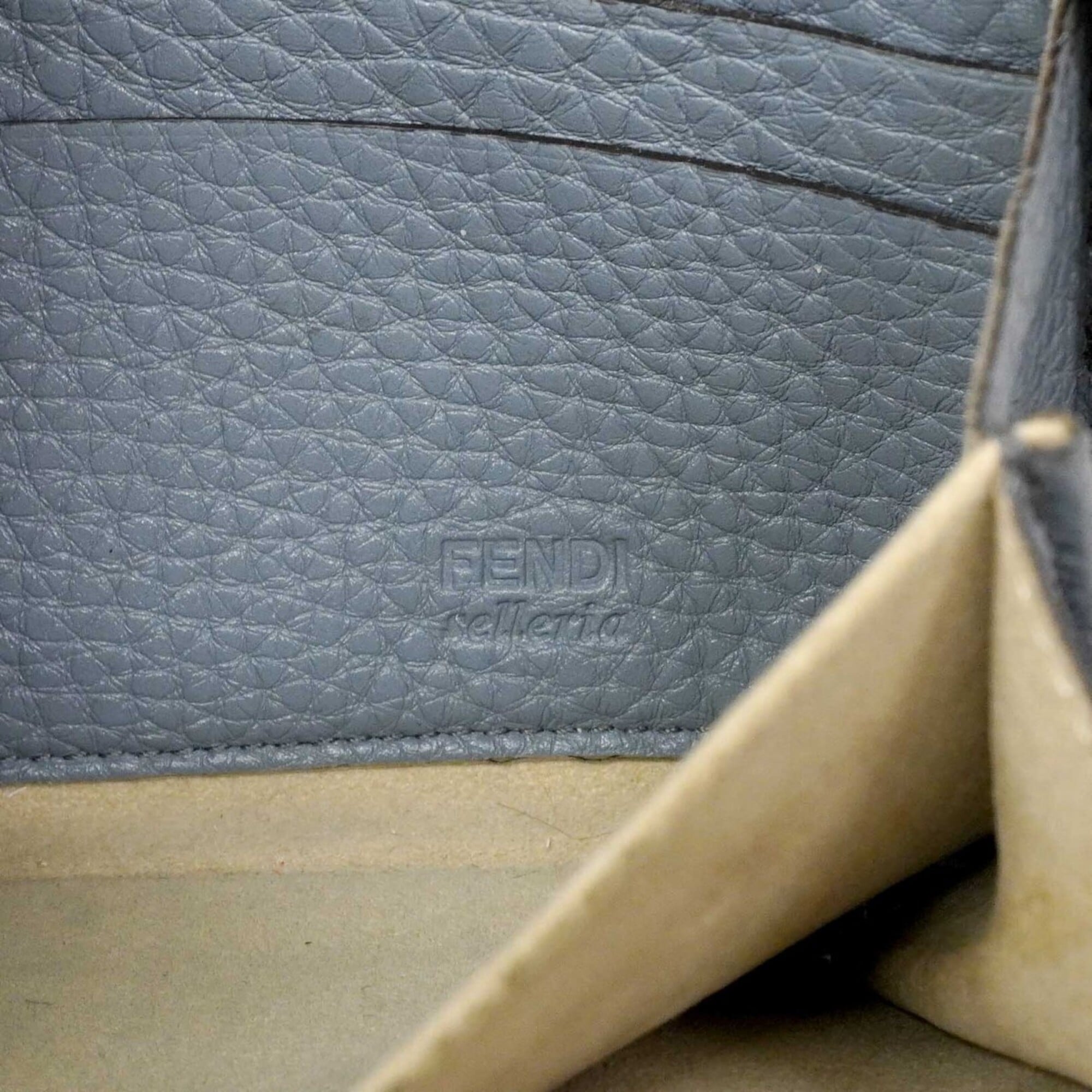 Fendi Blue Leather Long Wallet (Bi-Fold) (Pre-Owned)