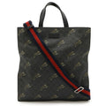 Gucci Black Dark Gray Gg Supreme Shoulder Bag Tote Bag (Pre-Owned)