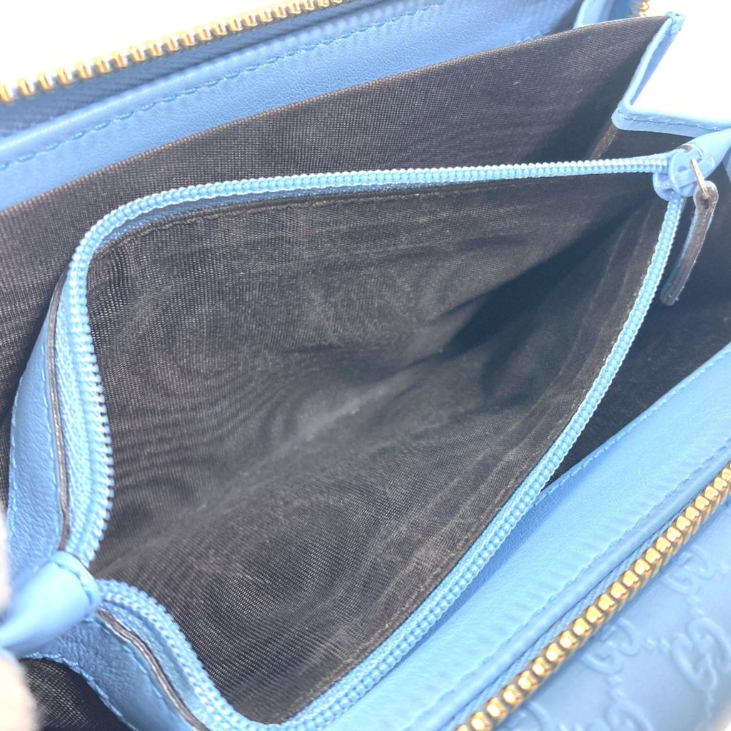 Gucci Blue Leather Long Wallet (Bi-Fold) (Pre-Owned)