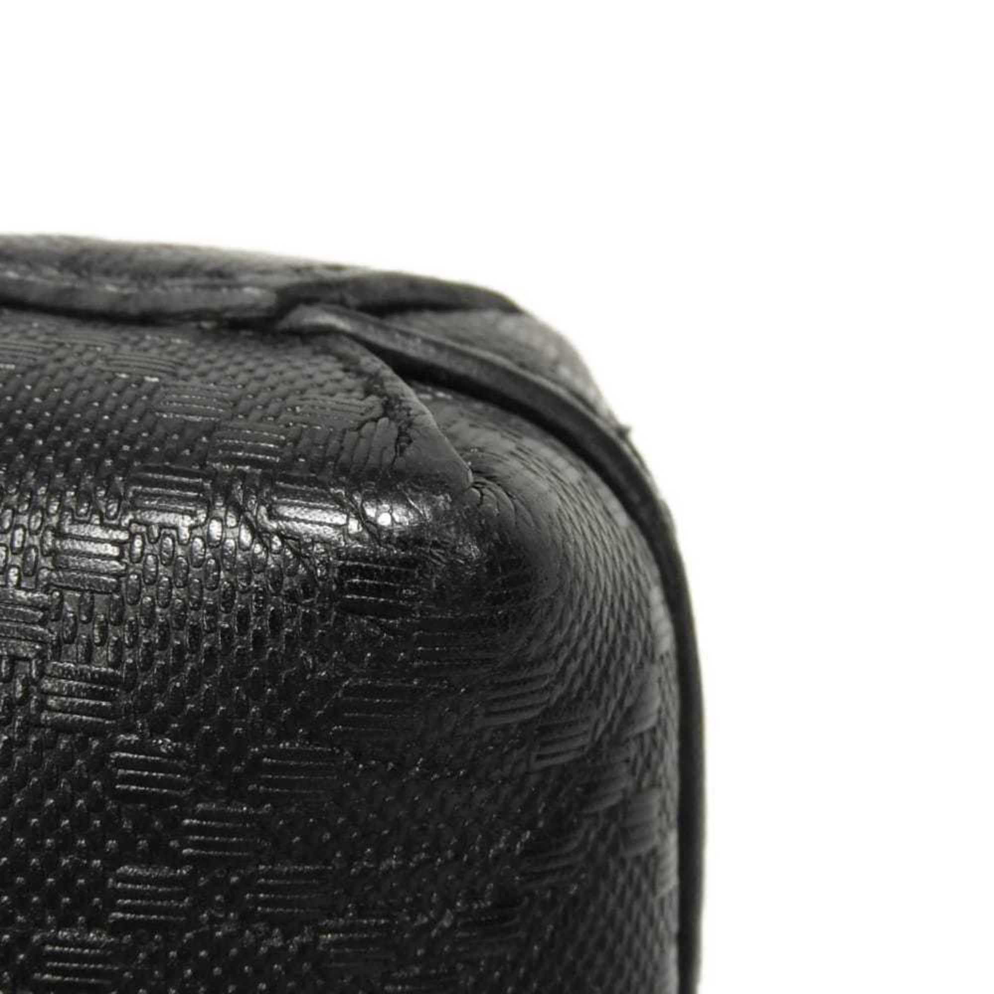 Gucci Diamante Black Leather Messenger Bag Shoulder Bag (Pre-Owned)