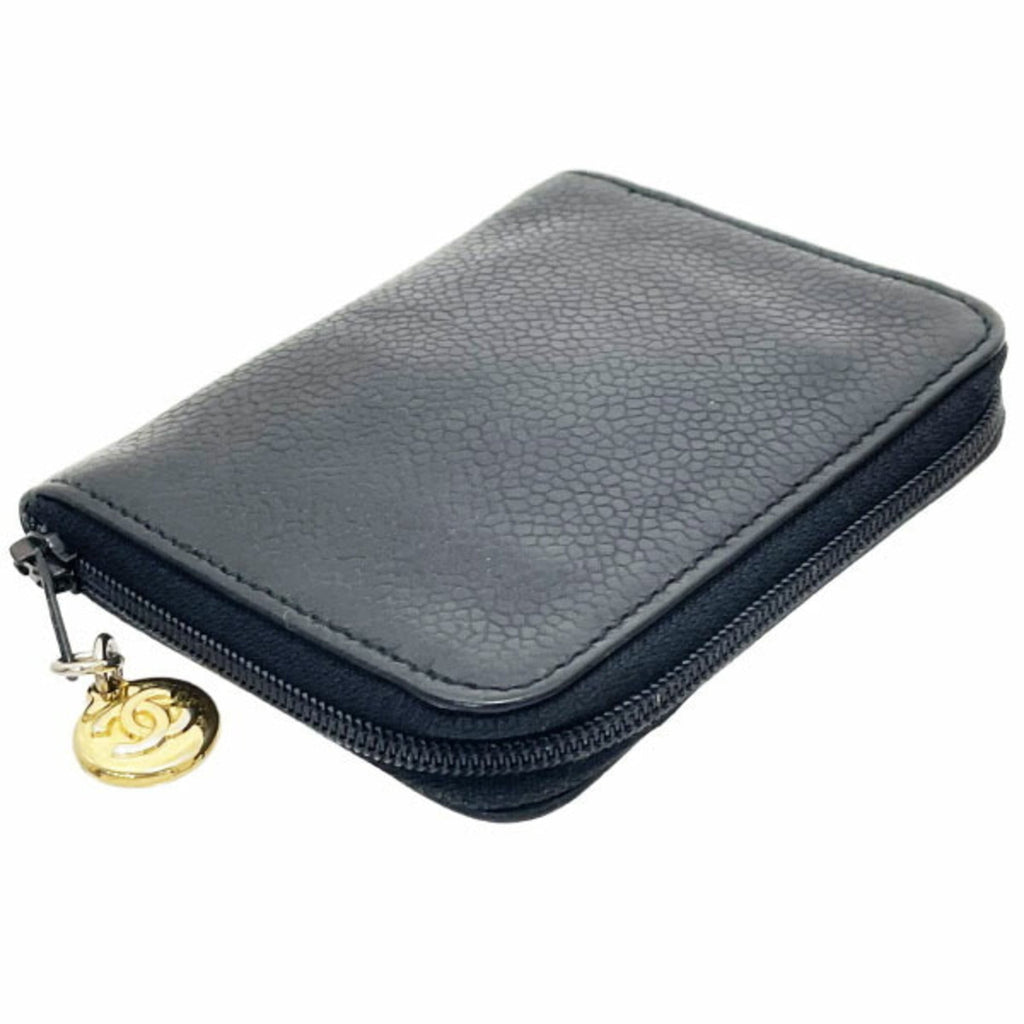 Chanel Black Grained Calfskin Coin Purse/Coin Case (Pre-Owned)