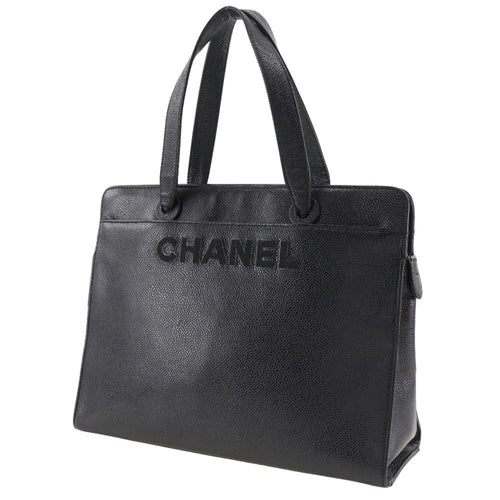 Chanel Black Caviar Leather Handbag (Pre-Owned)
