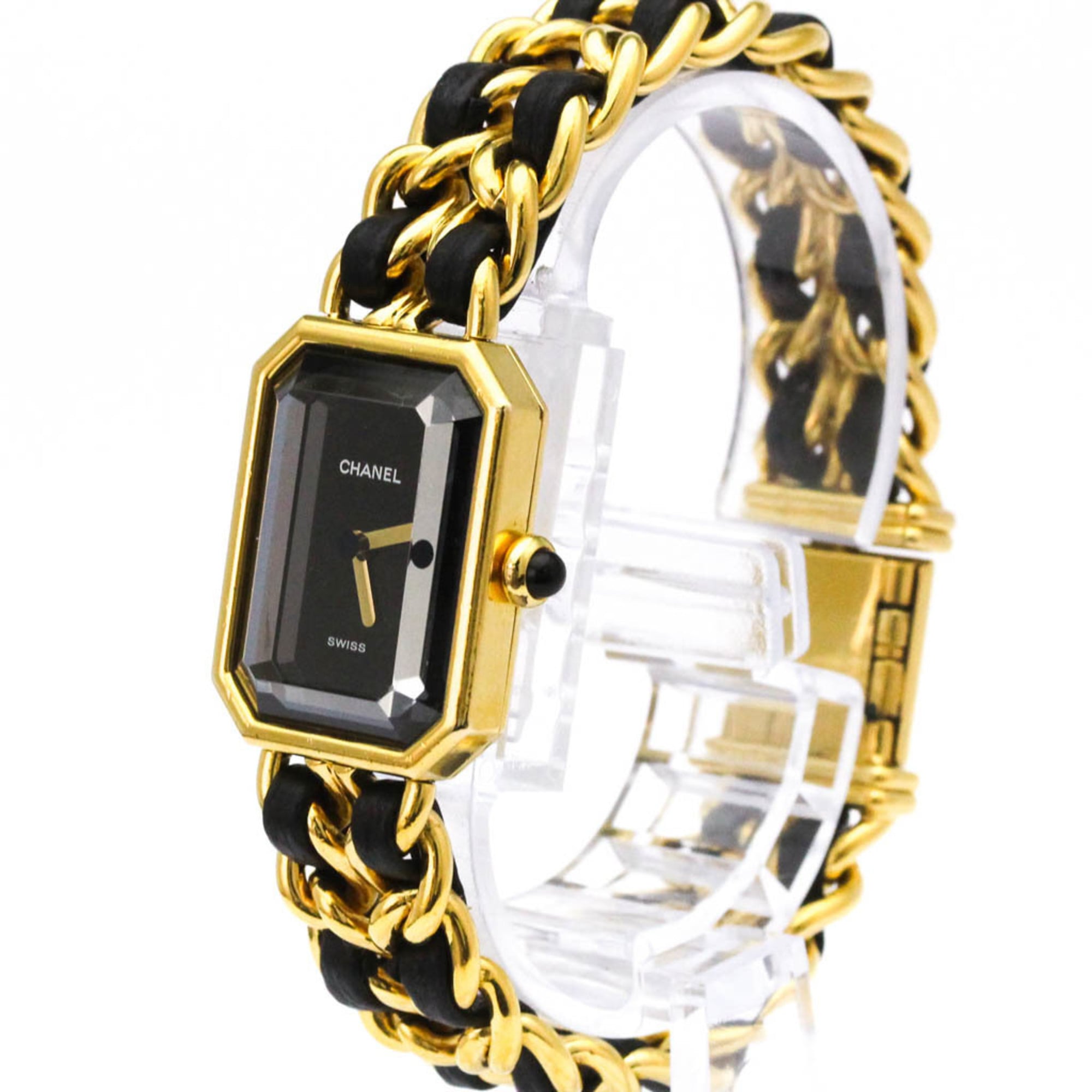 Chanel Premiere Rock Quartz Watch Plated Metal And Leather Watch (Pre-Owned)