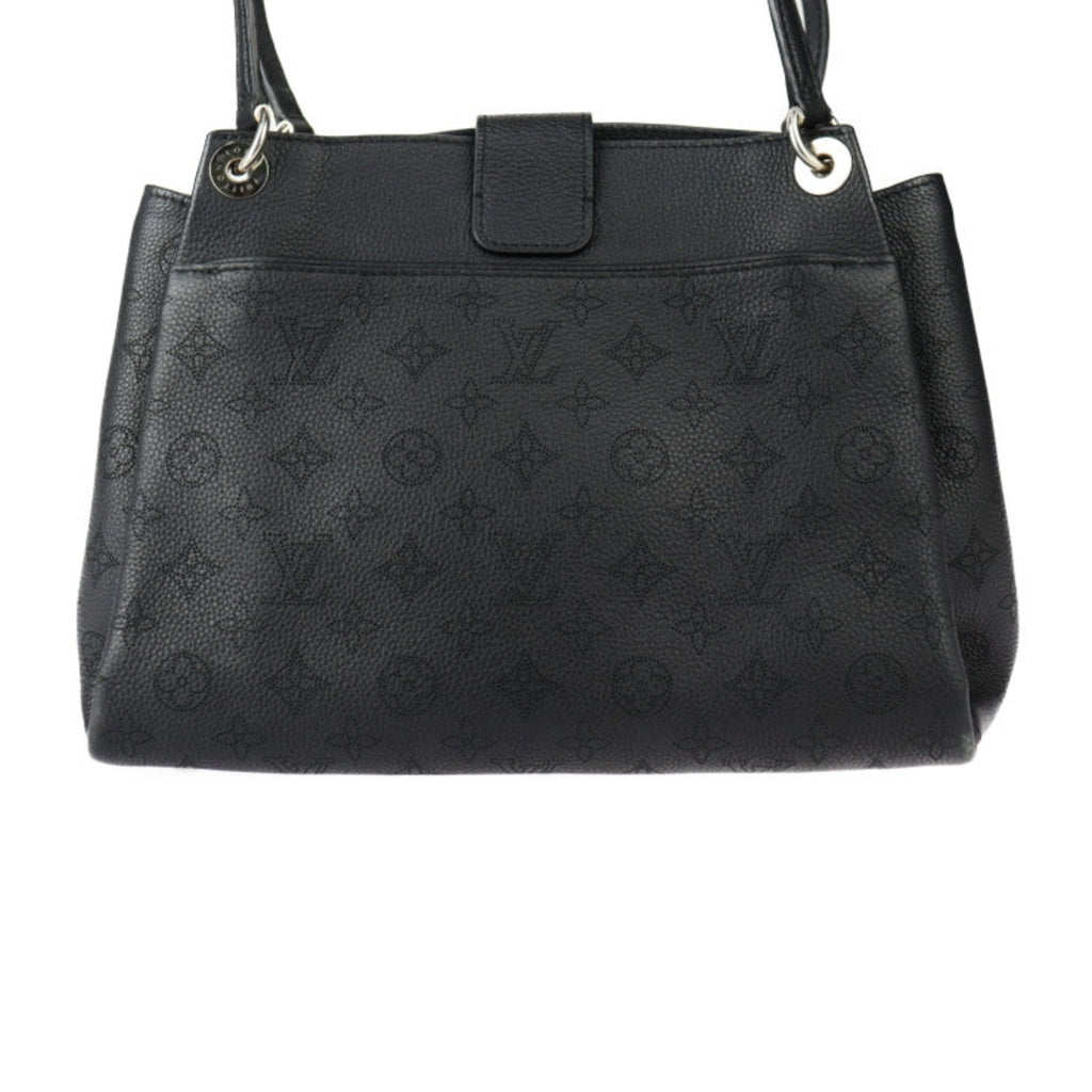 Louis Vuitton Black Leather Handbag Shoulder Bag Tote Bag (Pre-Owned)