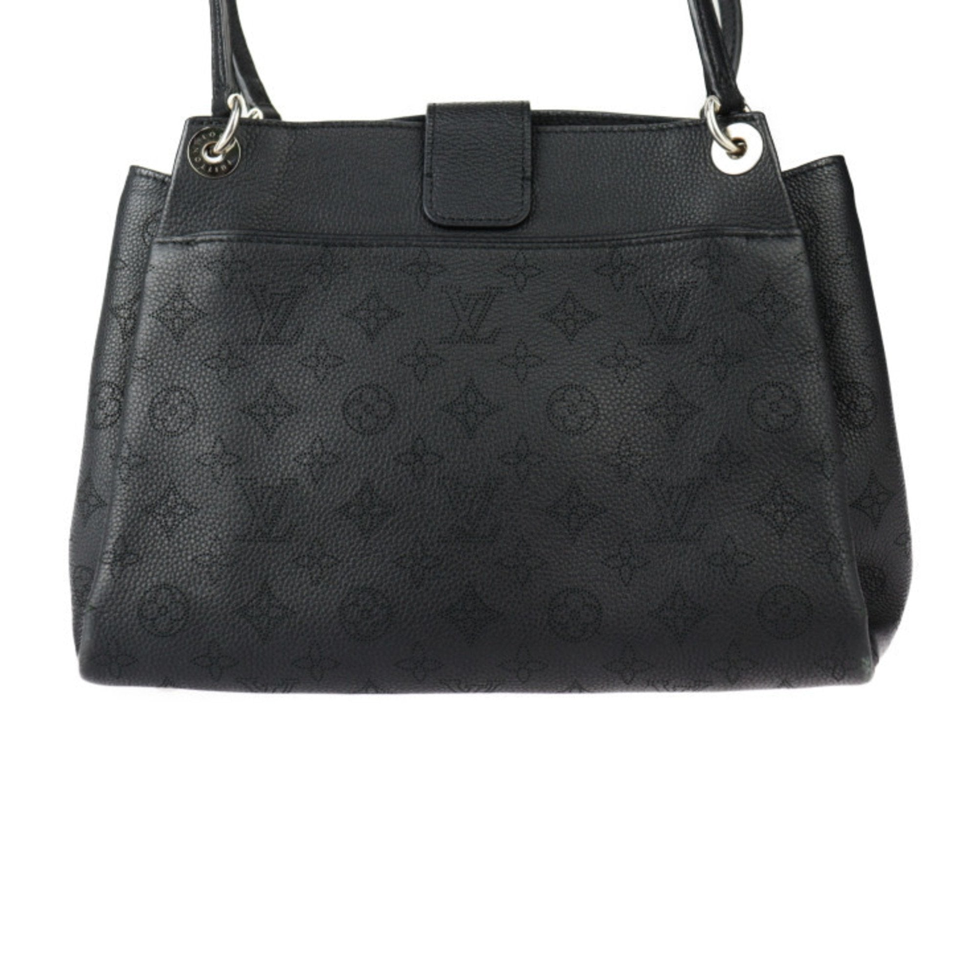 Louis Vuitton Black Leather Handbag Shoulder Bag Tote Bag (Pre-Owned)
