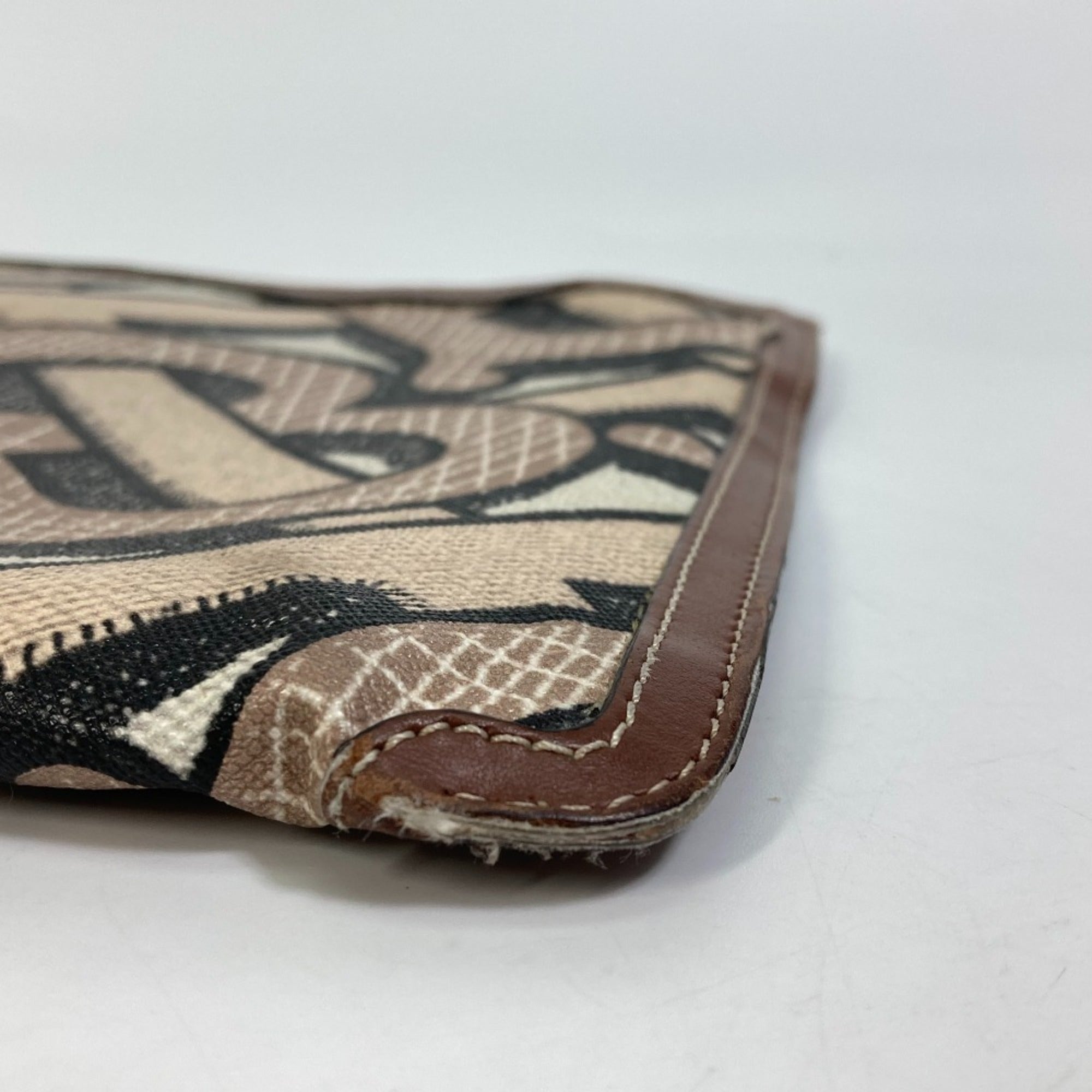Burberry Brown Pvc Leather Clutch Bag (Pre-Owned)
